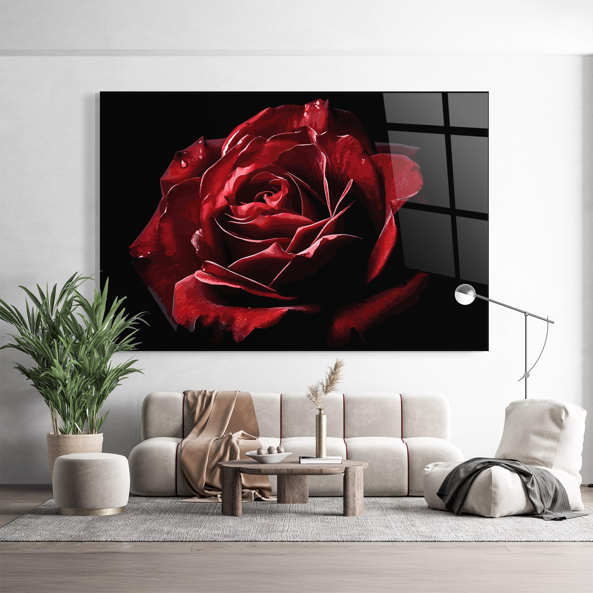 Üvegkép Big Red Rose mockup 9