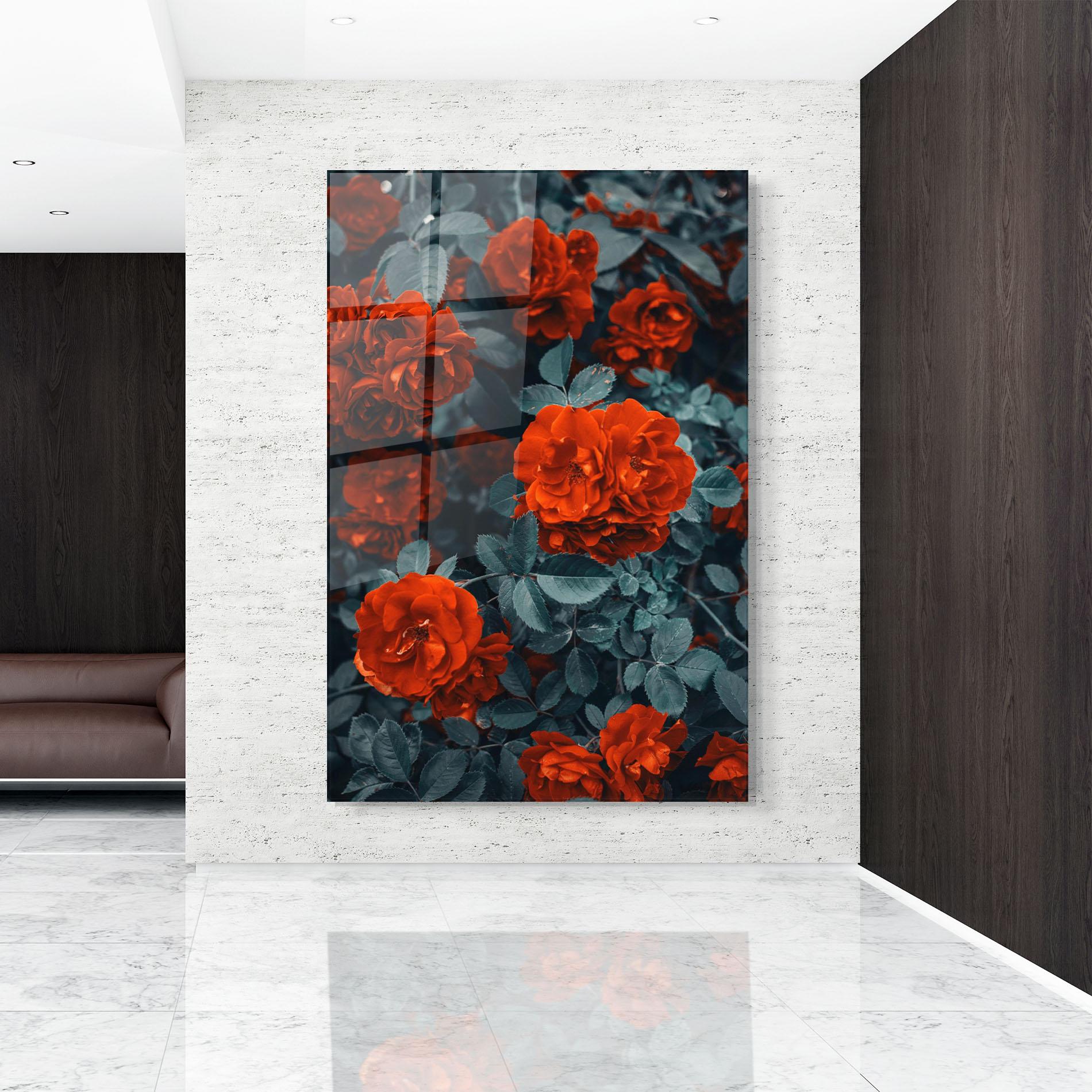 Üvegkép Bright Red Rose mockup 9