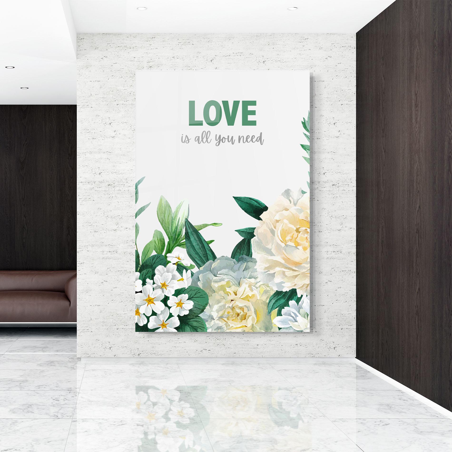 Üvegkép Green Rose Love mockup 9