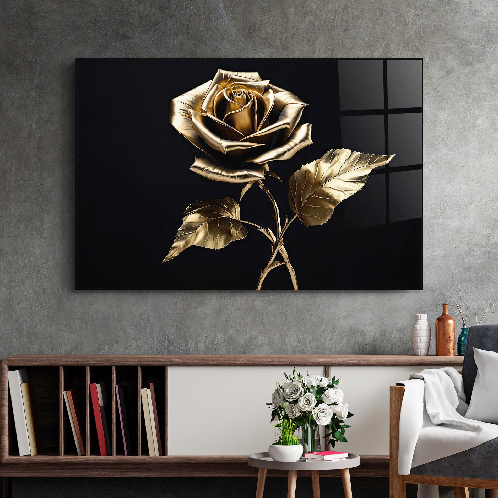 Üvegkép Beautiful Golden Rose mockup 2