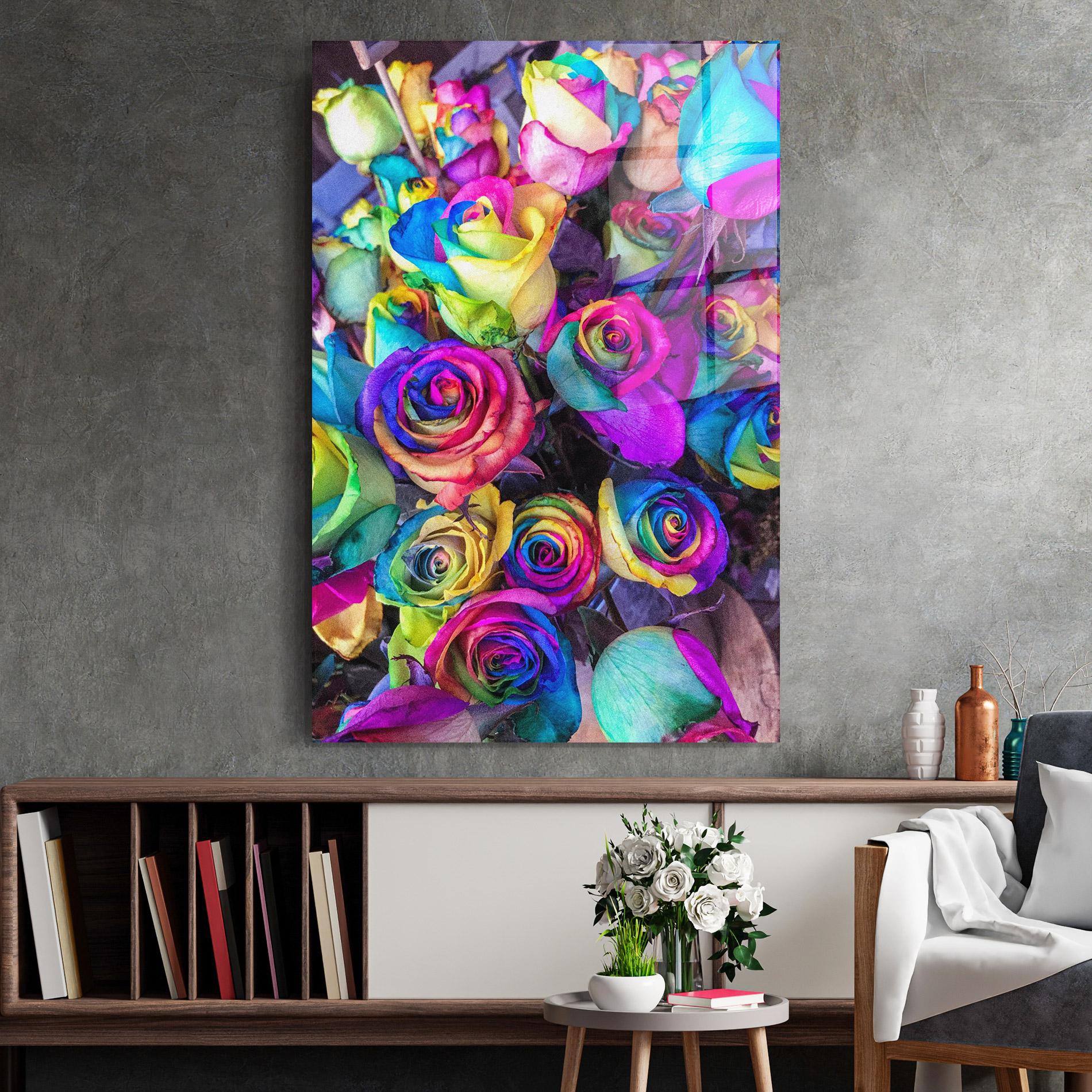 Üvegkép Collorfull Flowers mockup 2