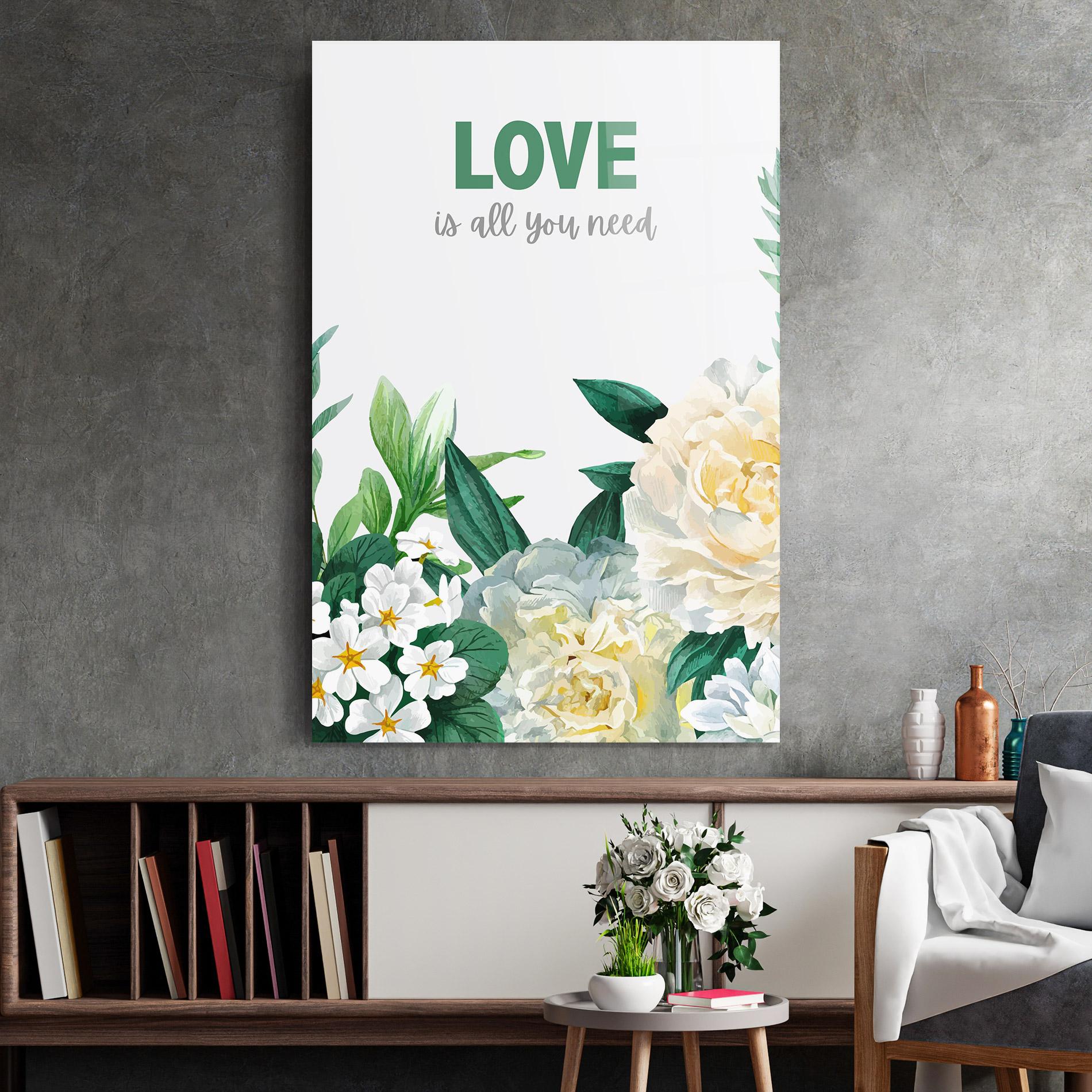 Üvegkép Green Rose Love mockup 2
