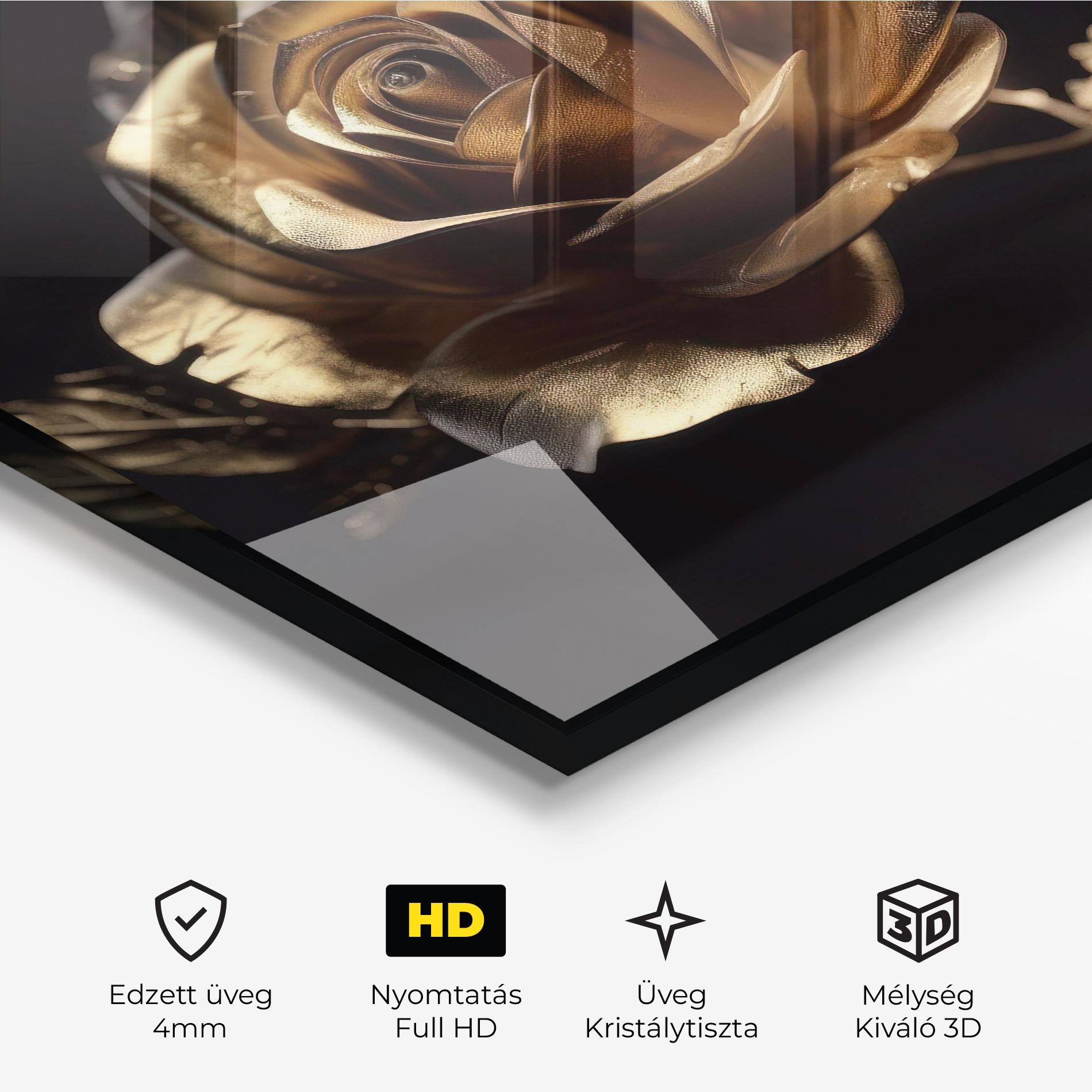 Üvegkép Gold Rose mockup 3