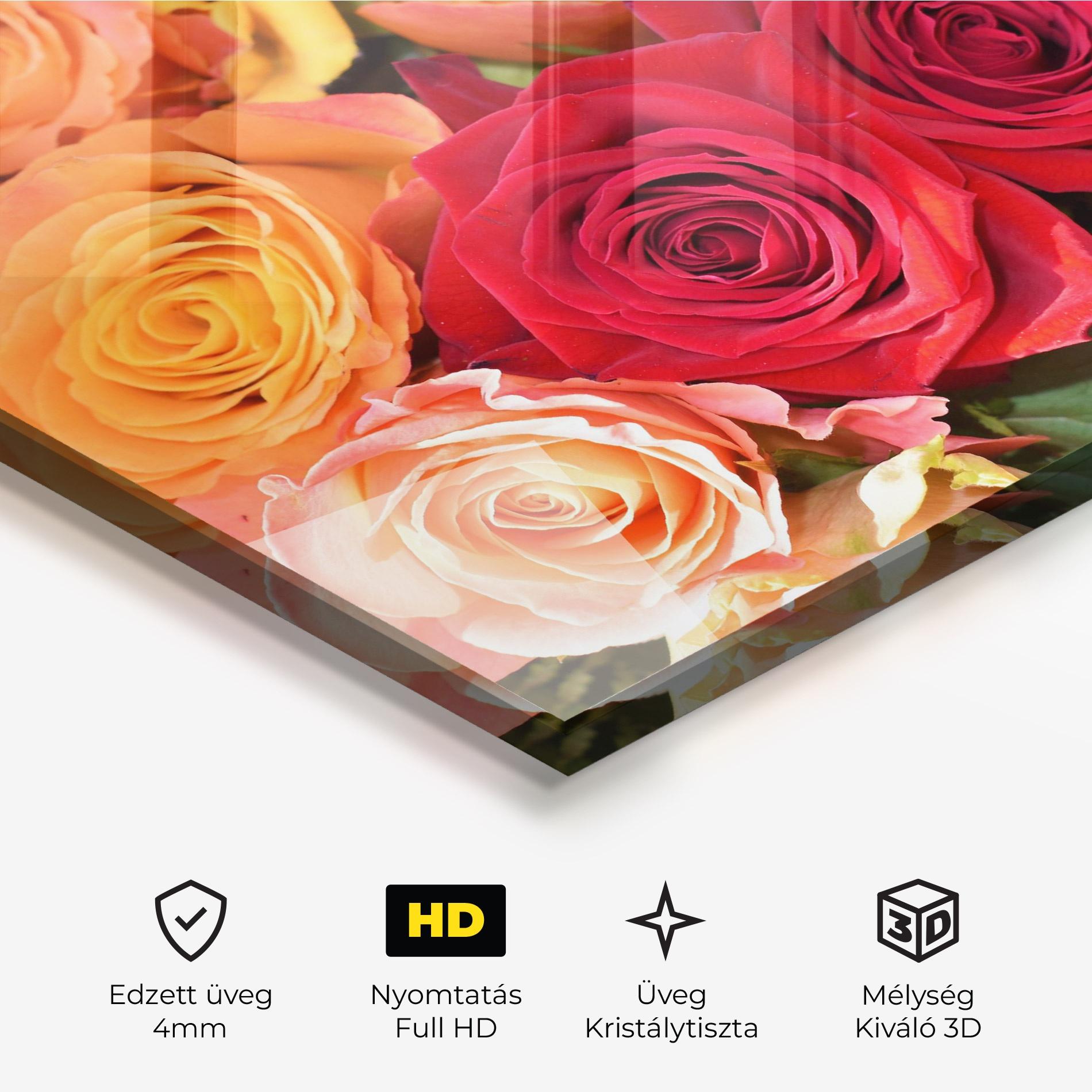 Üvegkép Mixed Roses mockup 3