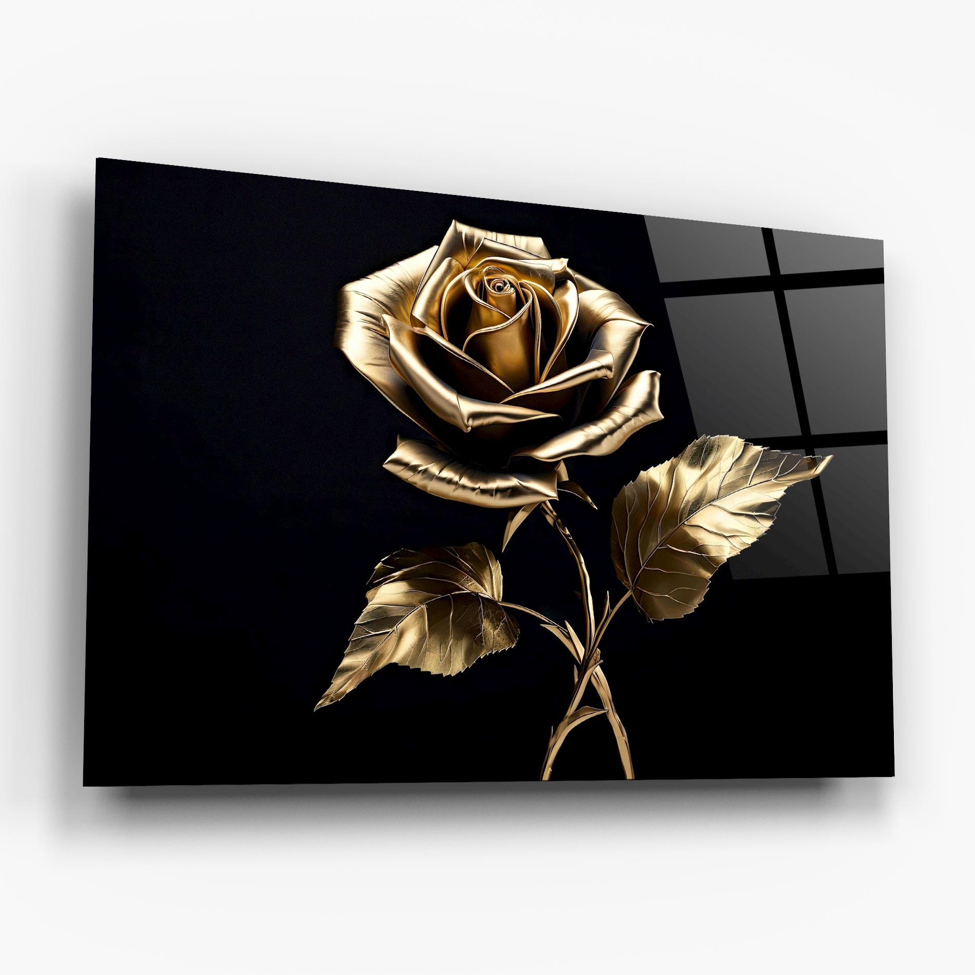 Üvegkép Beautiful Golden Rose mockup 6
