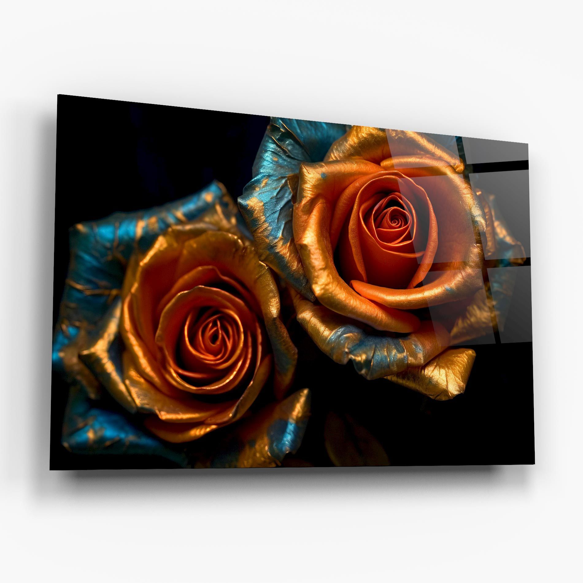 Golden Blue Roses mockup 6