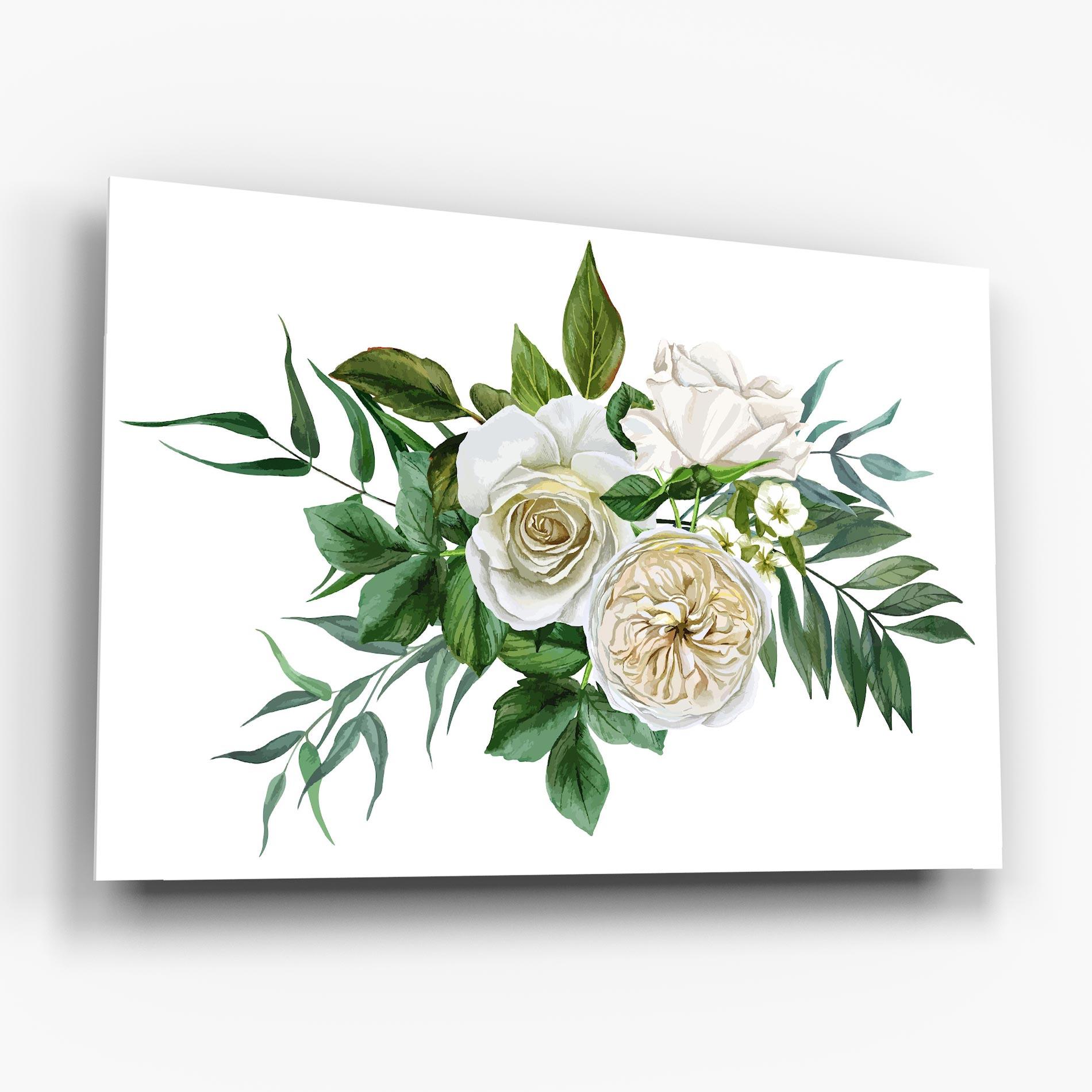 Üvegkép White Cream Rose mockup 6