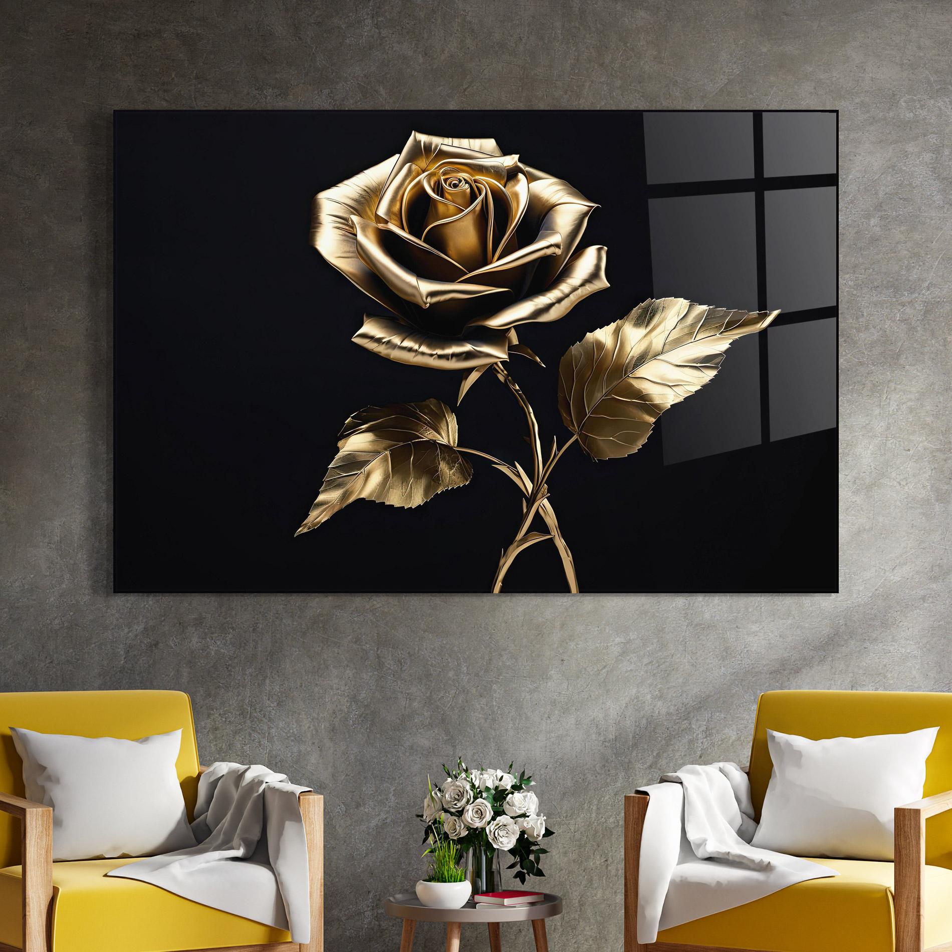 Üvegkép Beautiful Golden Rose mockup 4