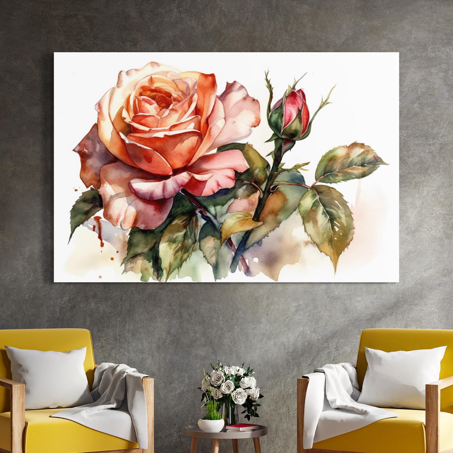 Üvegkép Big Rose Painted mockup 4
