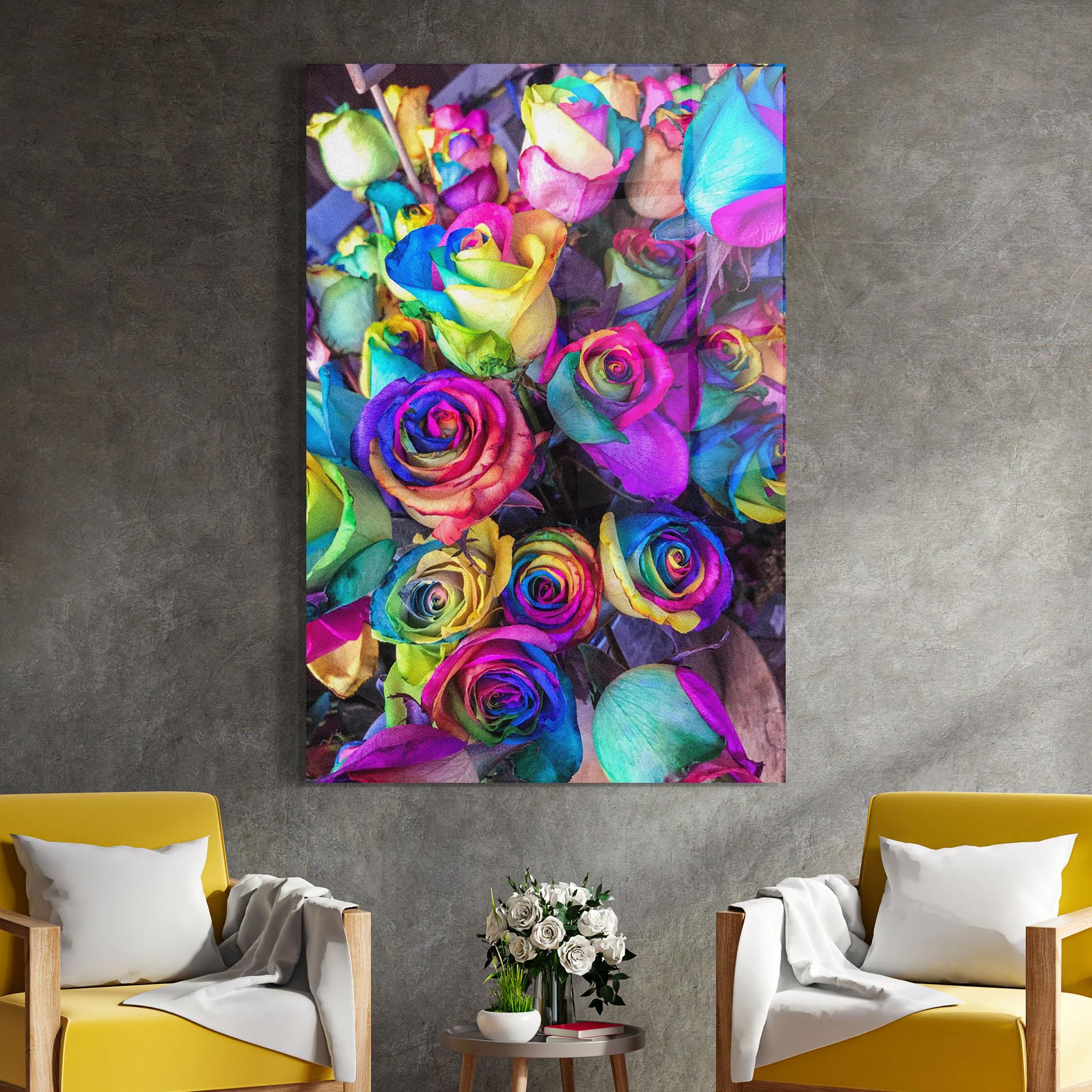 Üvegkép Collorfull Flowers mockup 4