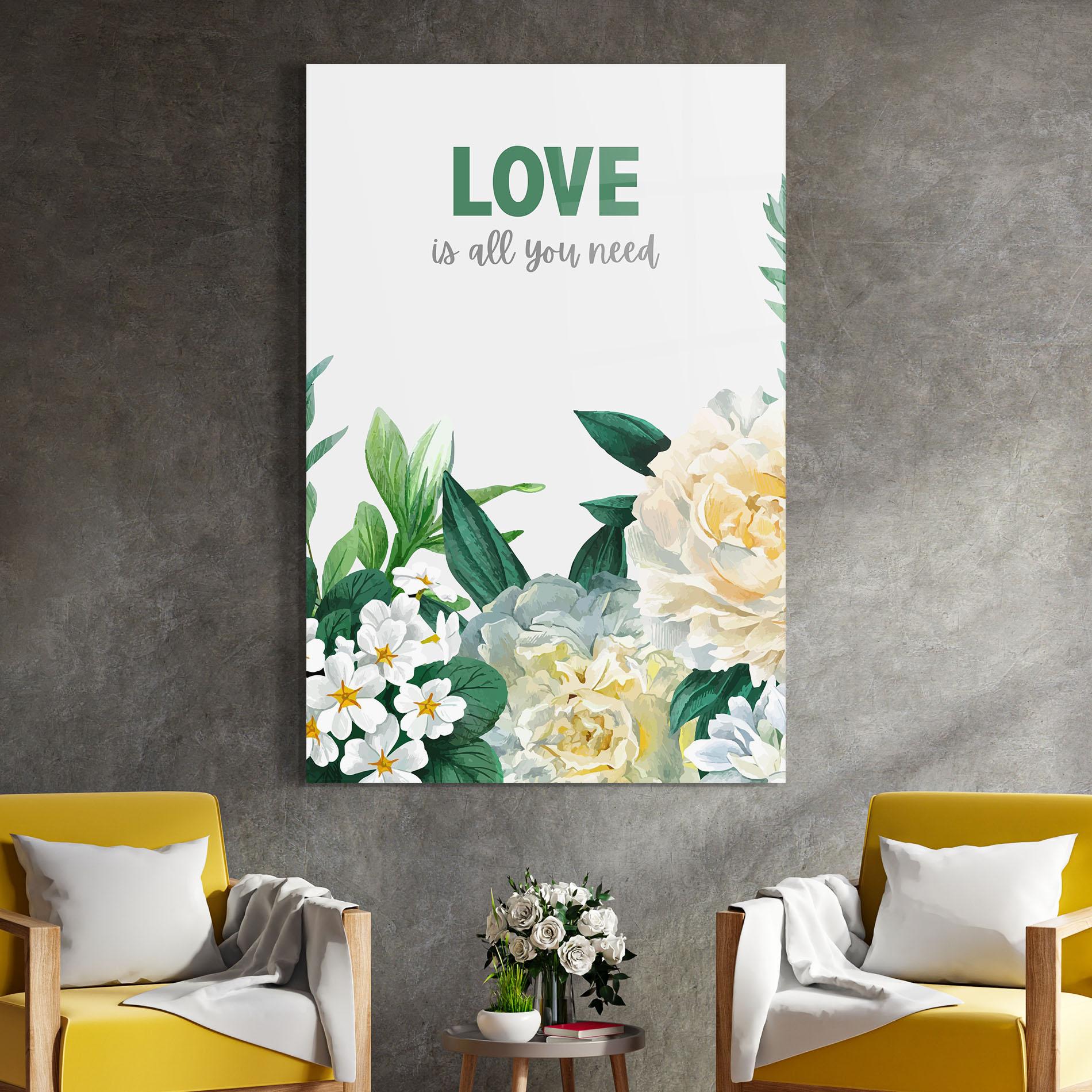 Üvegkép Green Rose Love mockup 4