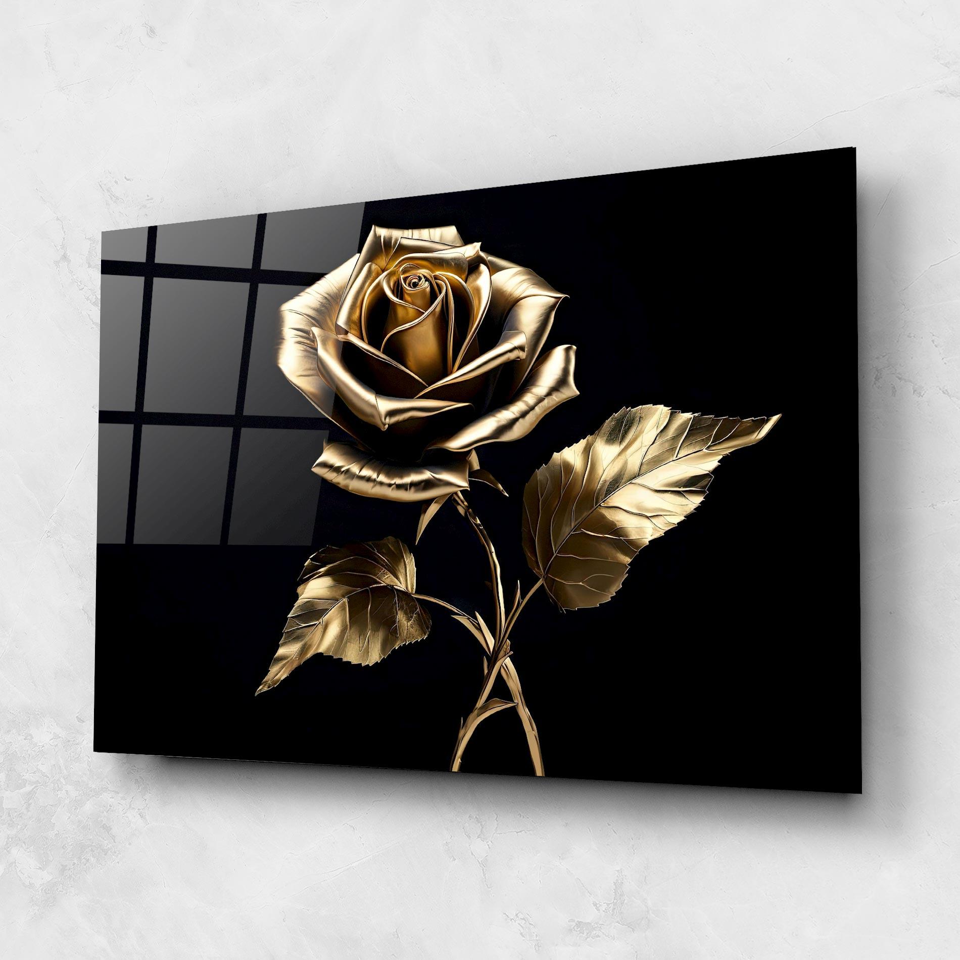 Üvegkép Beautiful Golden Rose mockup 1