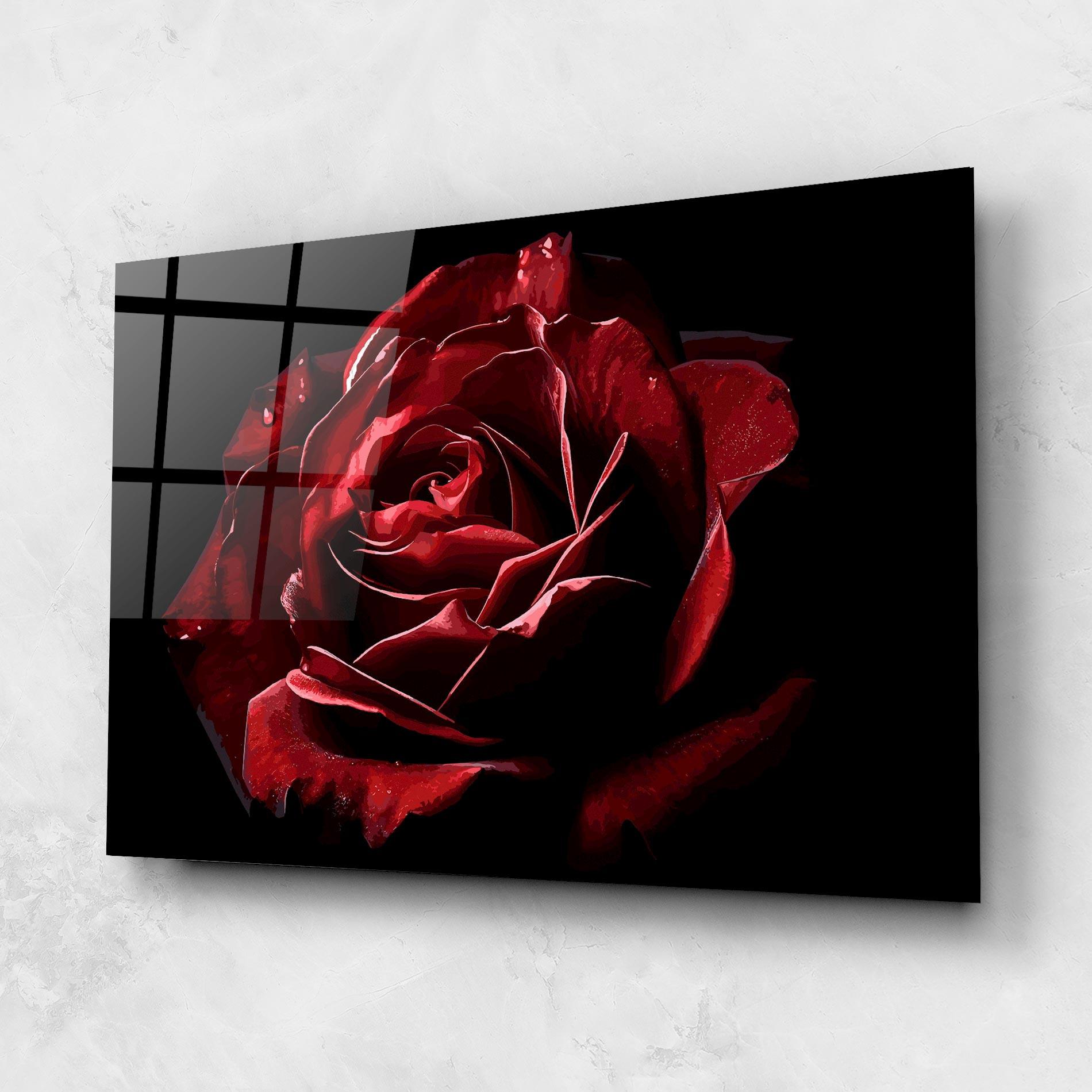 Üvegkép Big Red Rose mockup 1