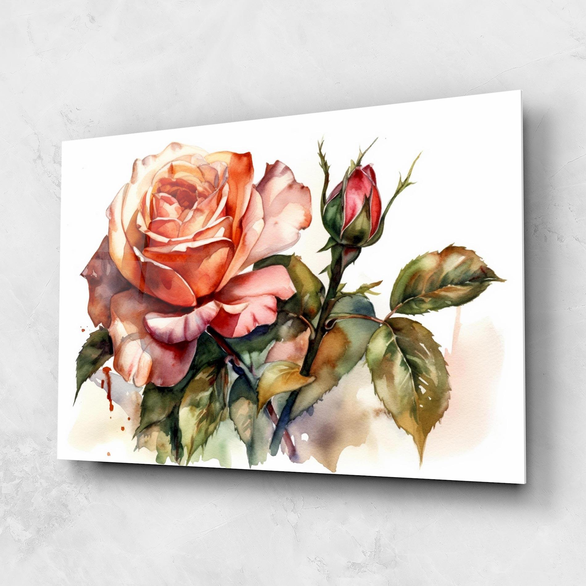 Üvegkép Big Rose Painted mockup 1