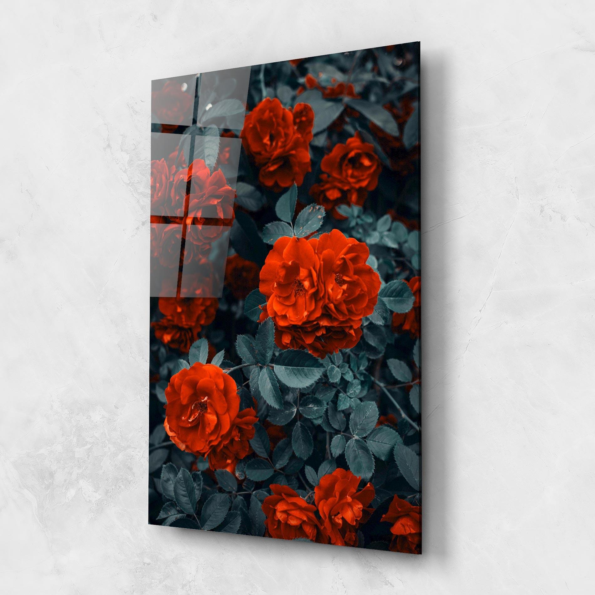 Üvegkép Bright Red Rose mockup 1