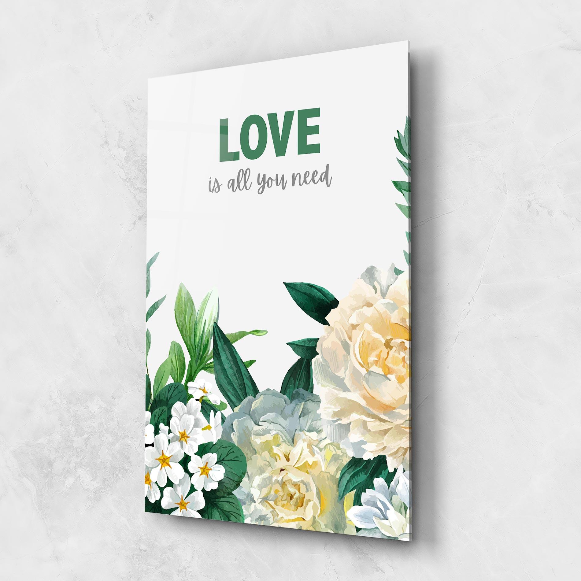 Üvegkép Green Rose Love mockup 1