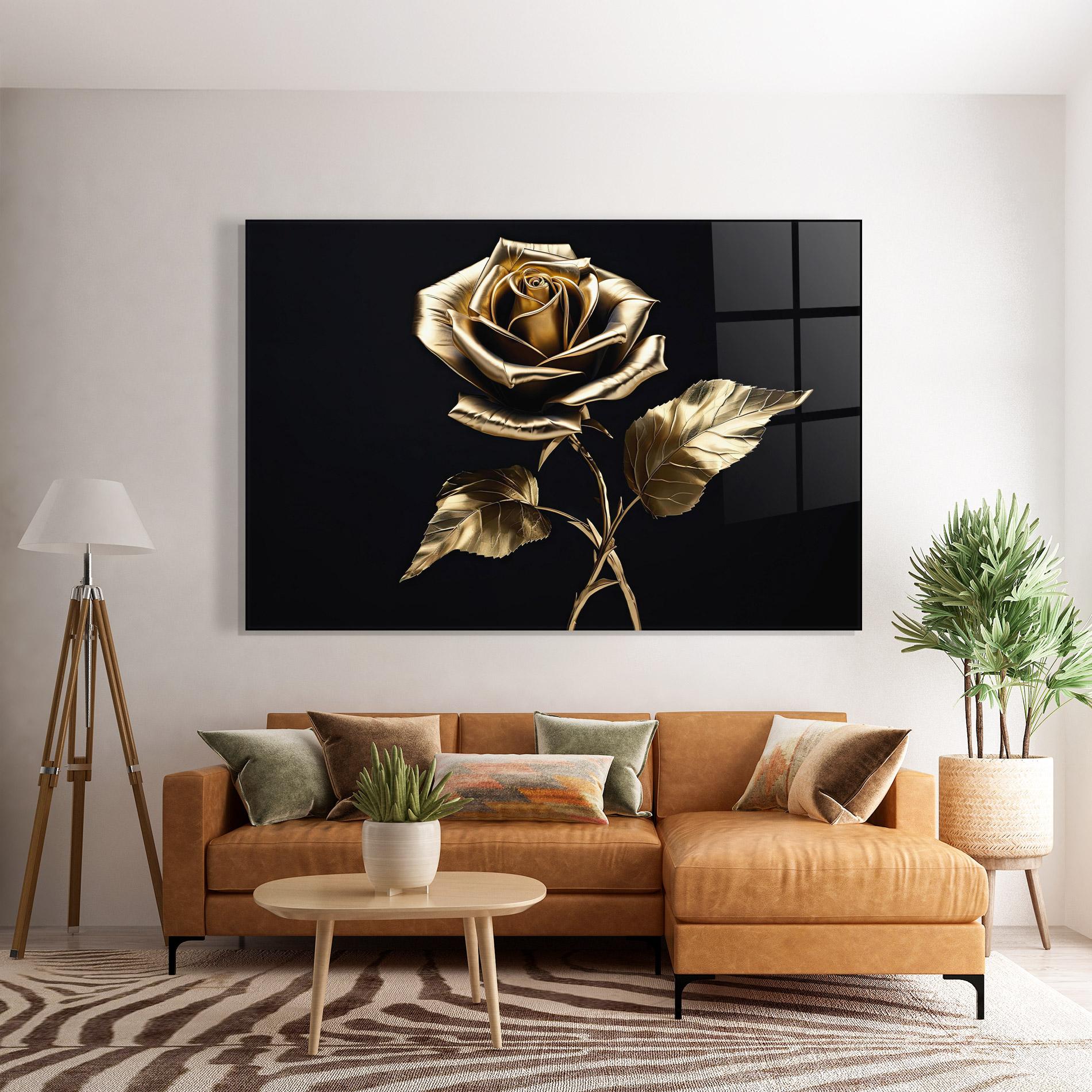 Üvegkép Beautiful Golden Rose mockup 7