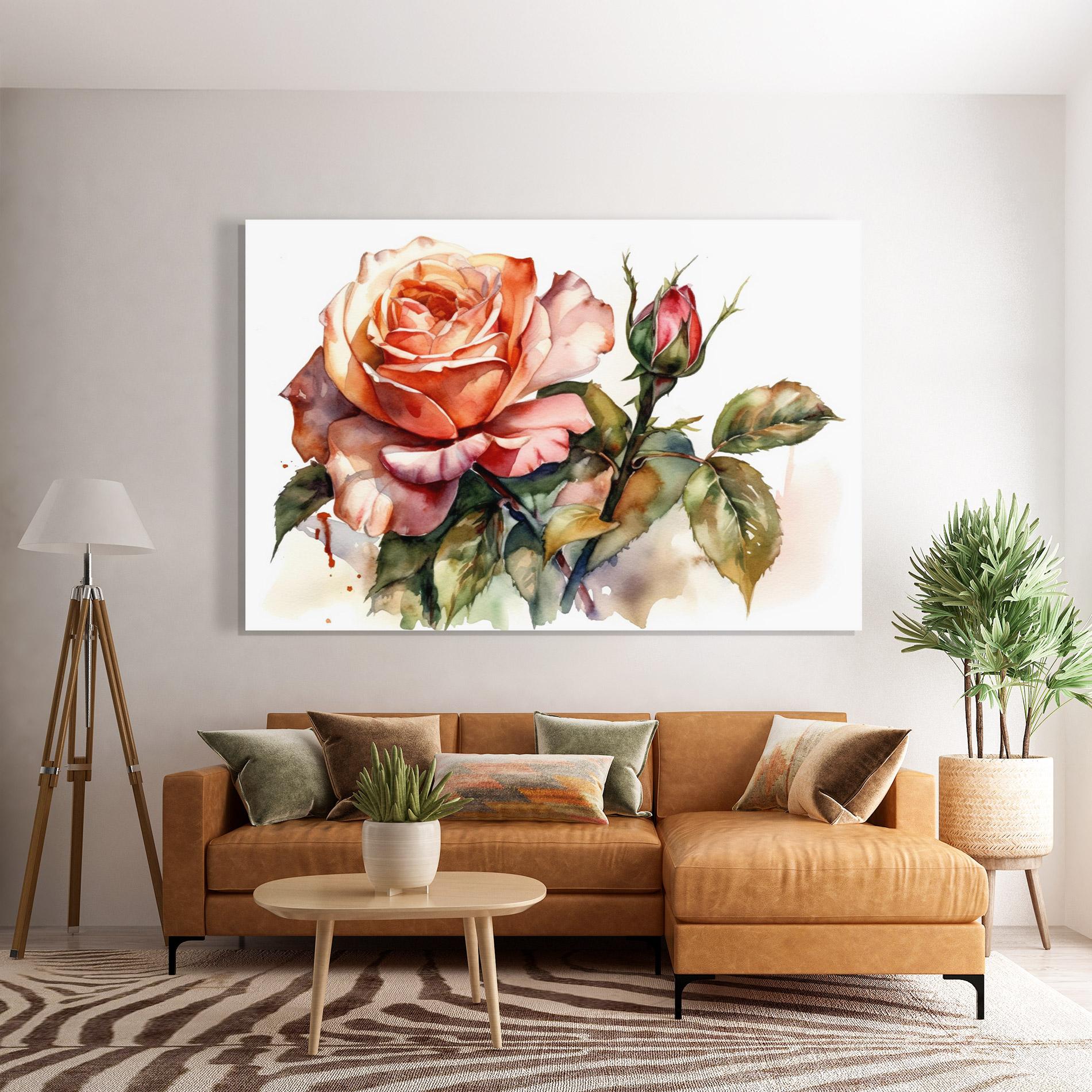 Üvegkép Big Rose Painted mockup 7
