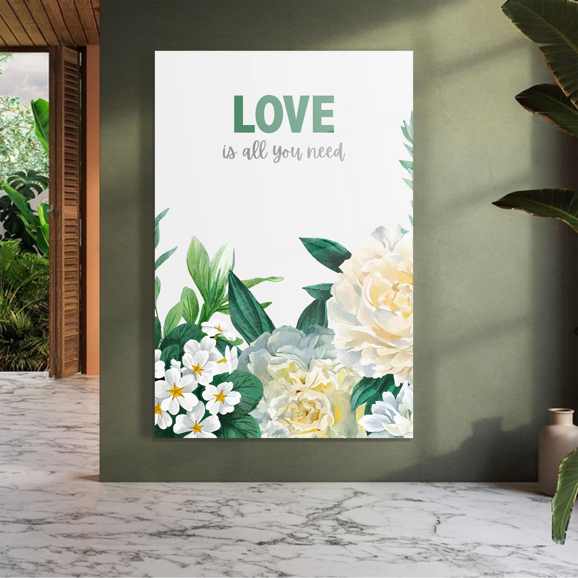 Üvegkép Green Rose Love mockup 7