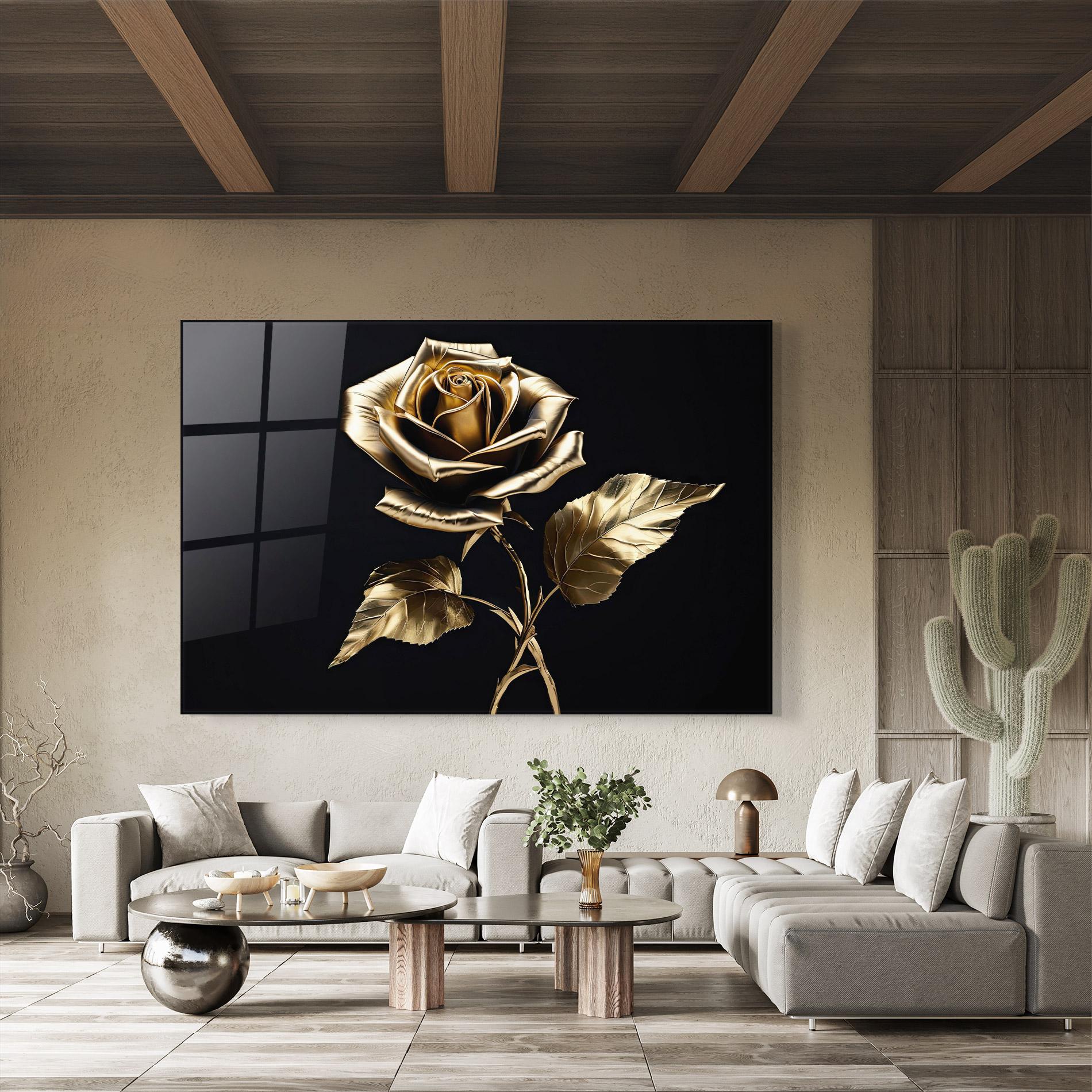 Üvegkép Beautiful Golden Rose mockup 8