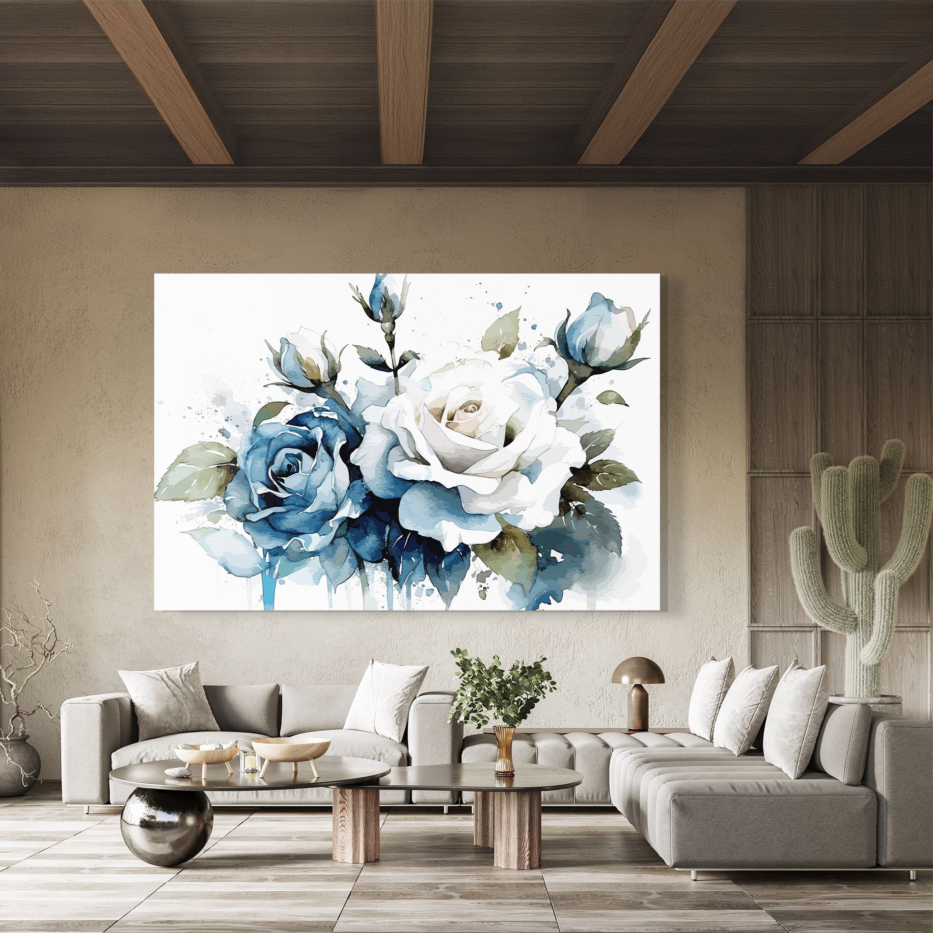 Blue White Roses mockup 8
