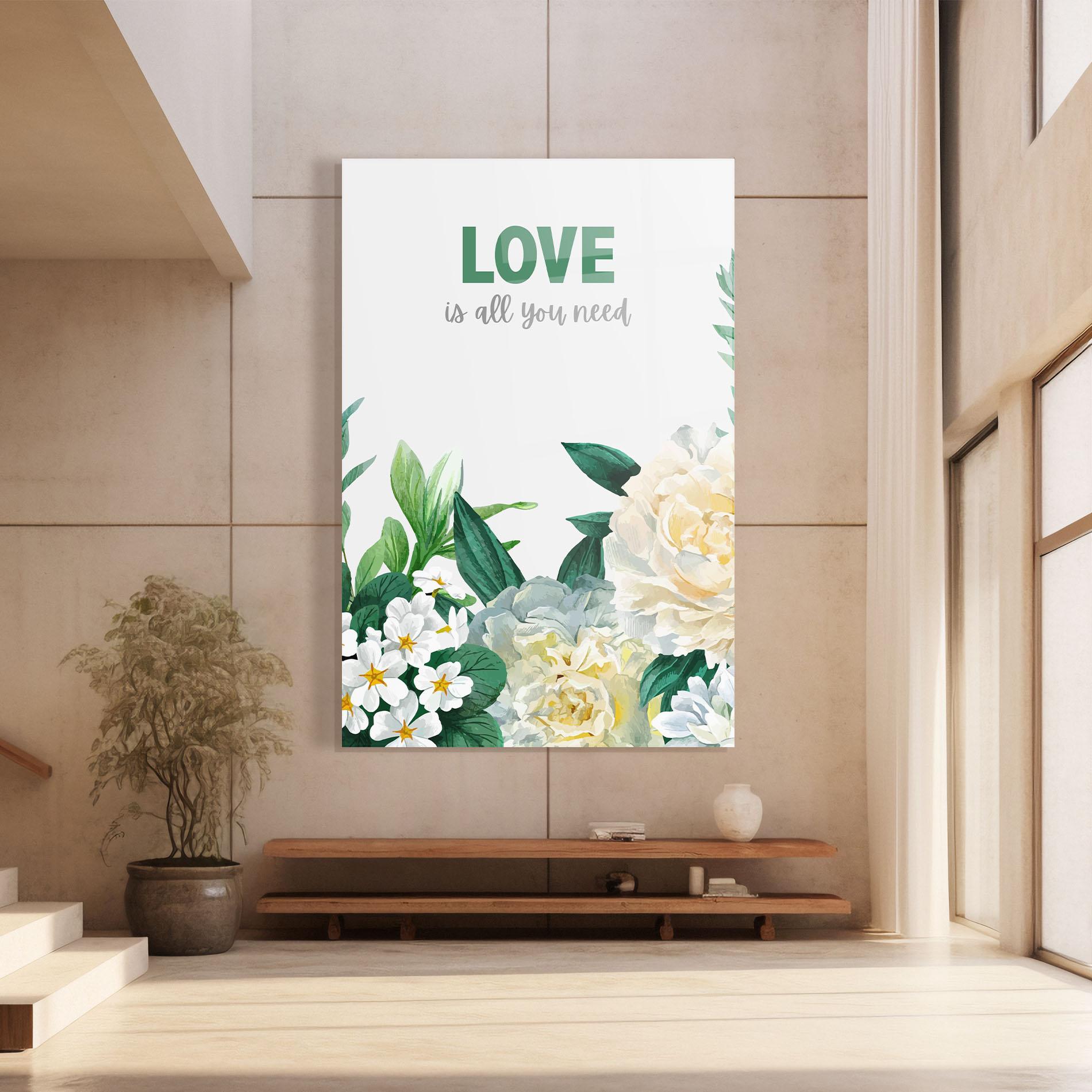 Üvegkép Green Rose Love mockup 8