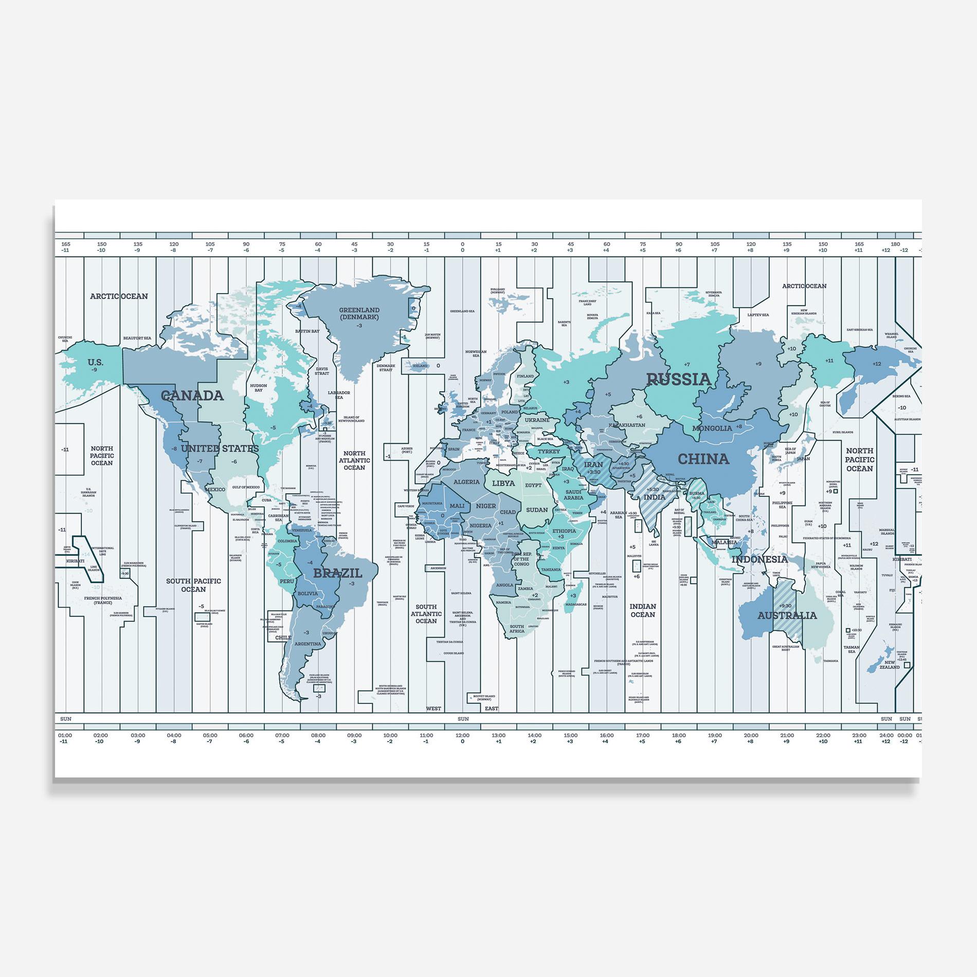 Üvegkép Blue Green Map mockup 0