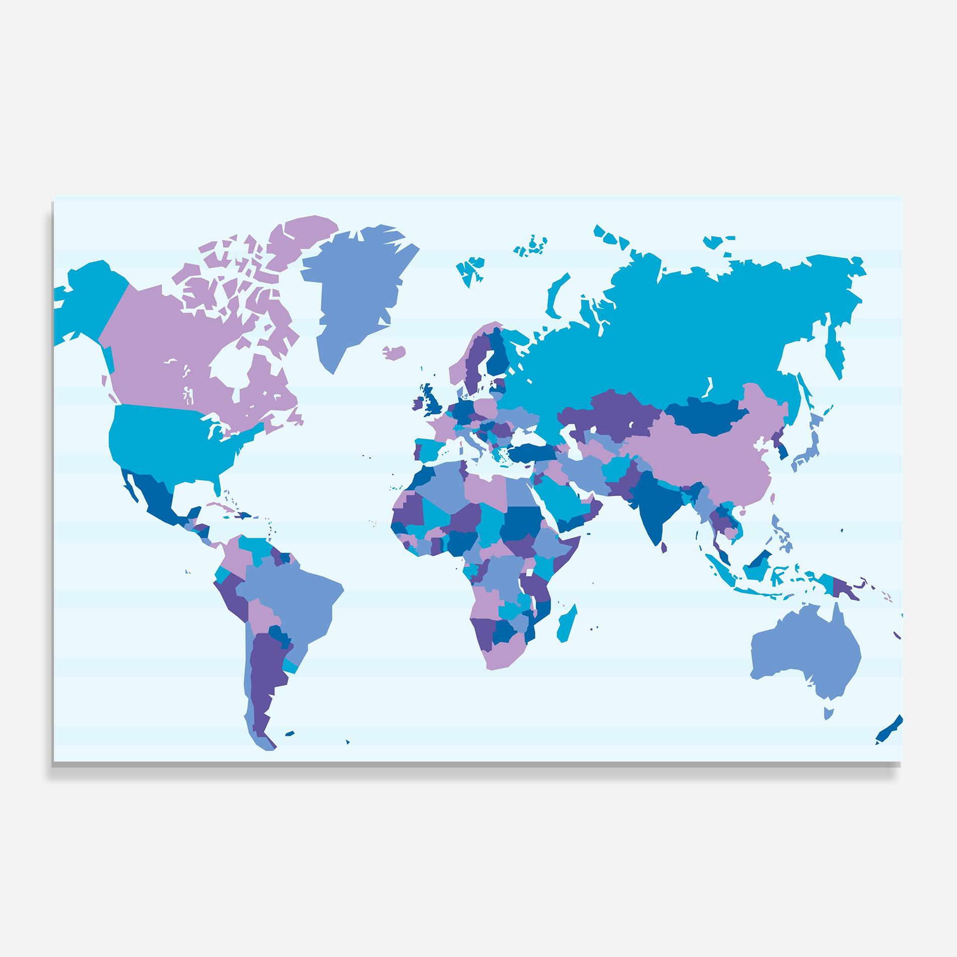 Üvegkép Blue Purple Map mockup 0