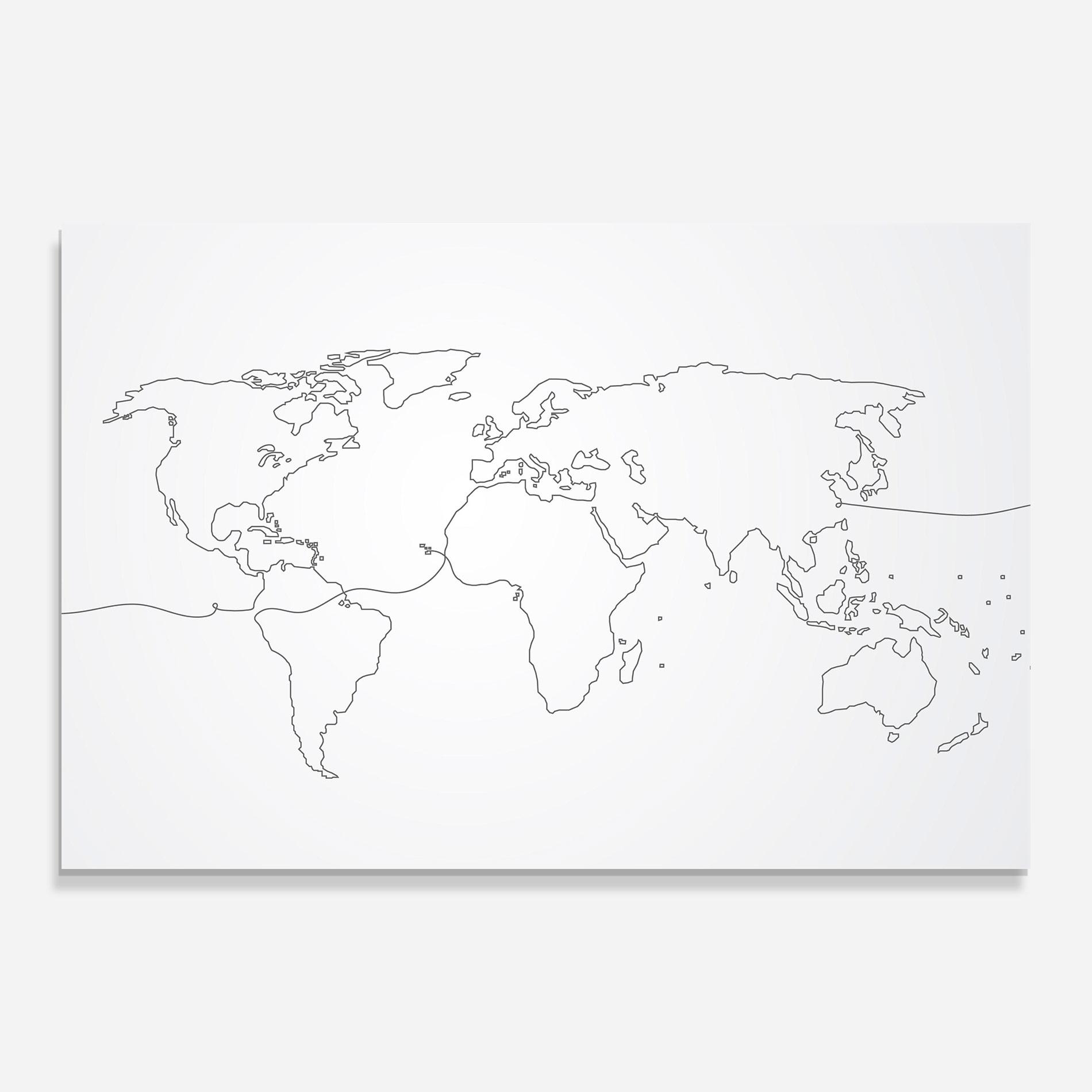 Üvegkép Continuous Line Map mockup 0
