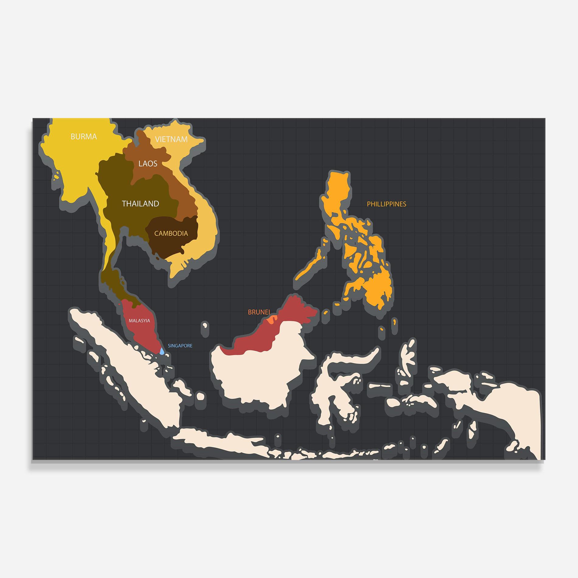 Üvegkép Cream Map mockup 0