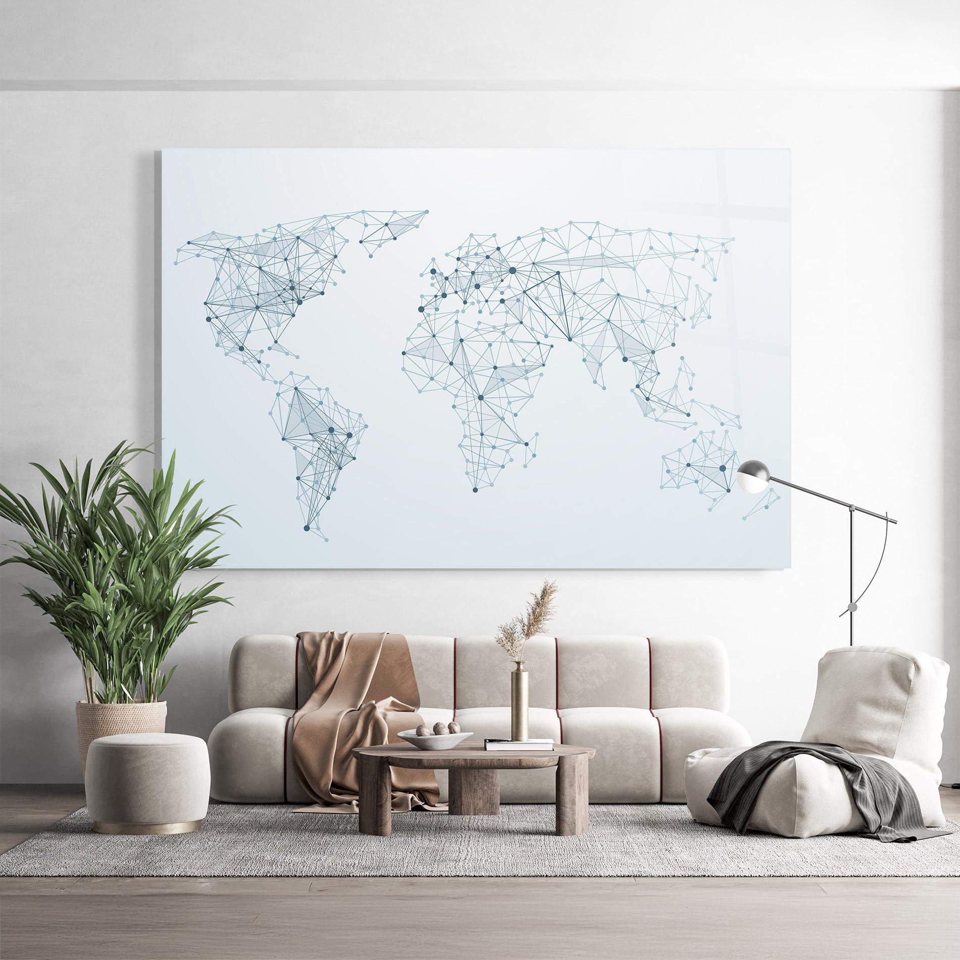 Üvegkép Blue Line Map mockup 9