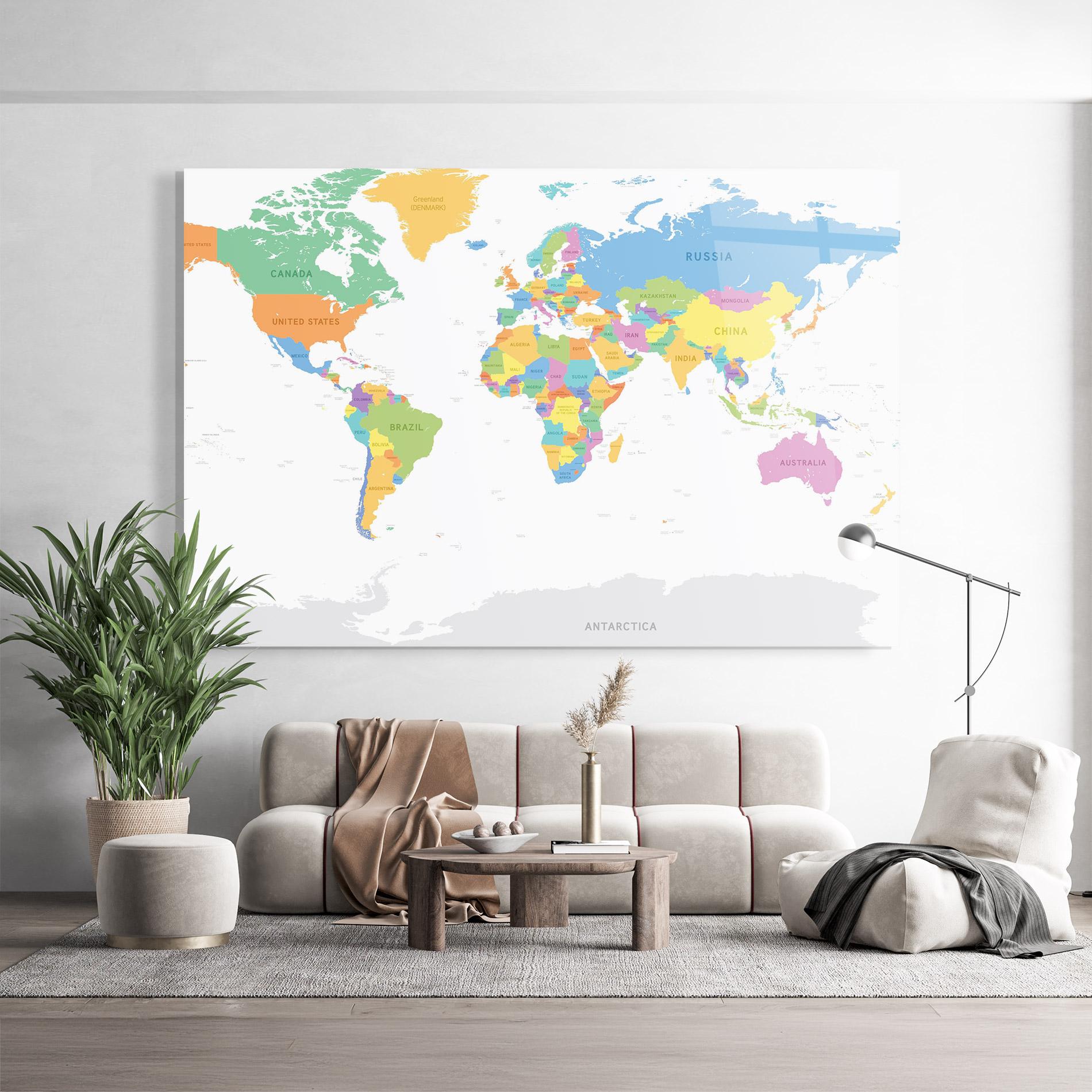 Üvegkép World Map mockup 9