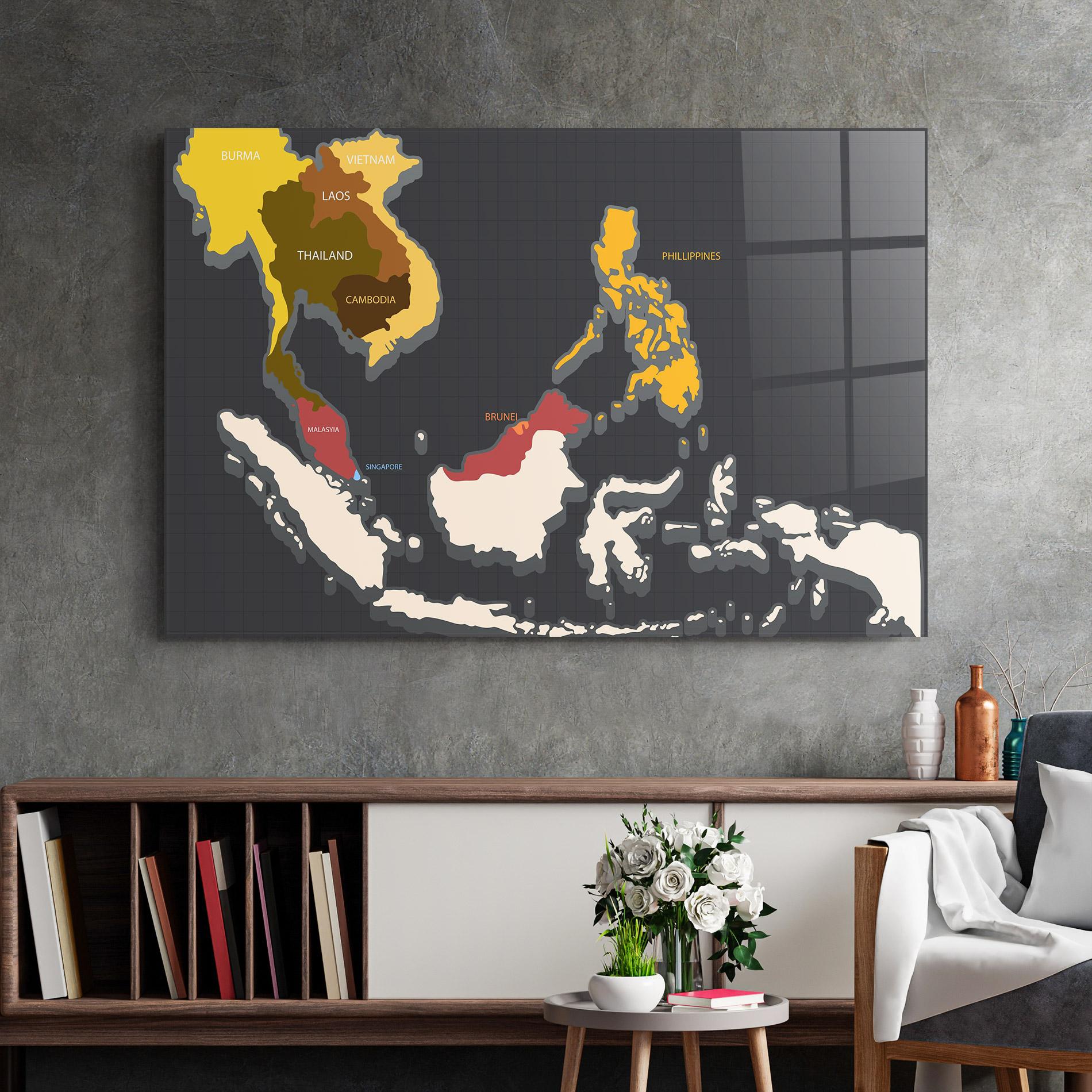 Üvegkép Cream Map mockup 2