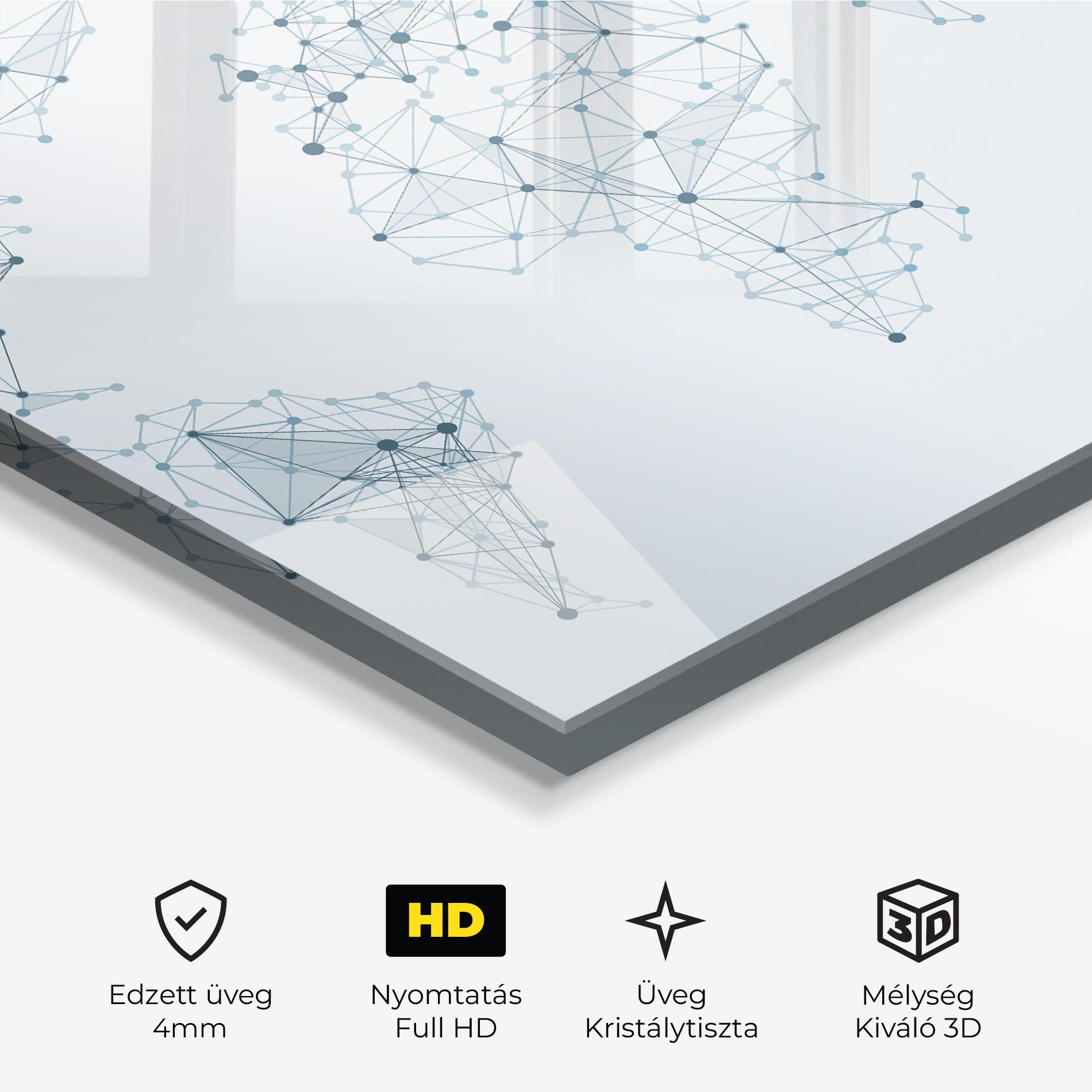 Üvegkép Blue Line Map mockup 3