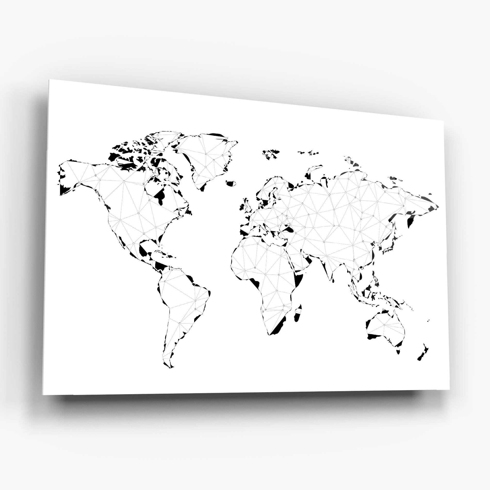 Üvegkép Black Line Map mockup 6