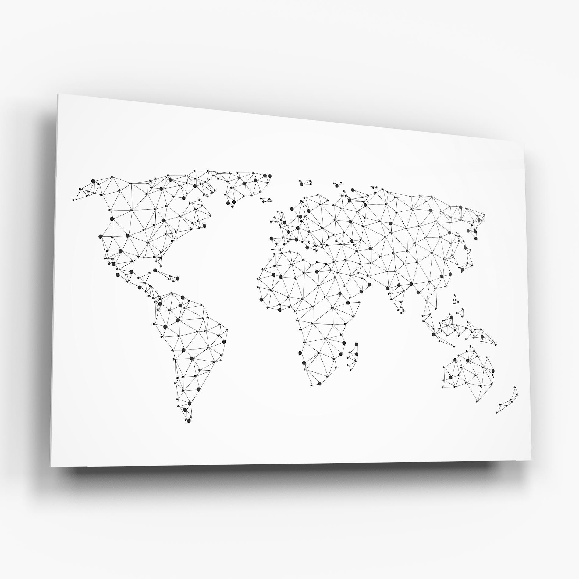 Üvegkép Black Map Line mockup 6