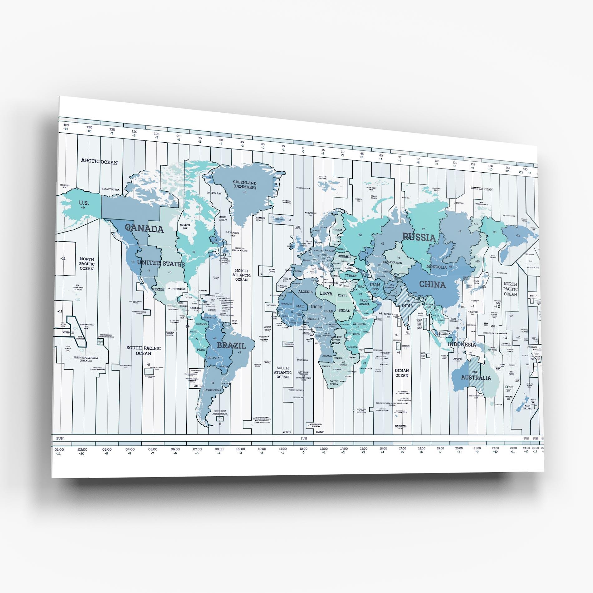 Üvegkép Blue Green Map mockup 6