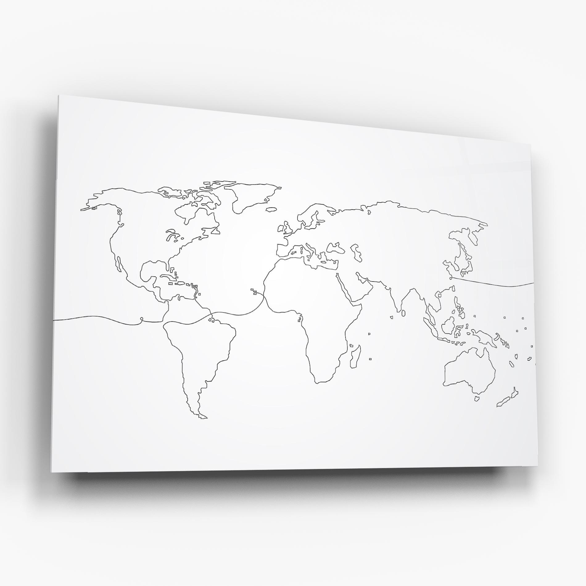 Üvegkép Continuous Line Map mockup 6