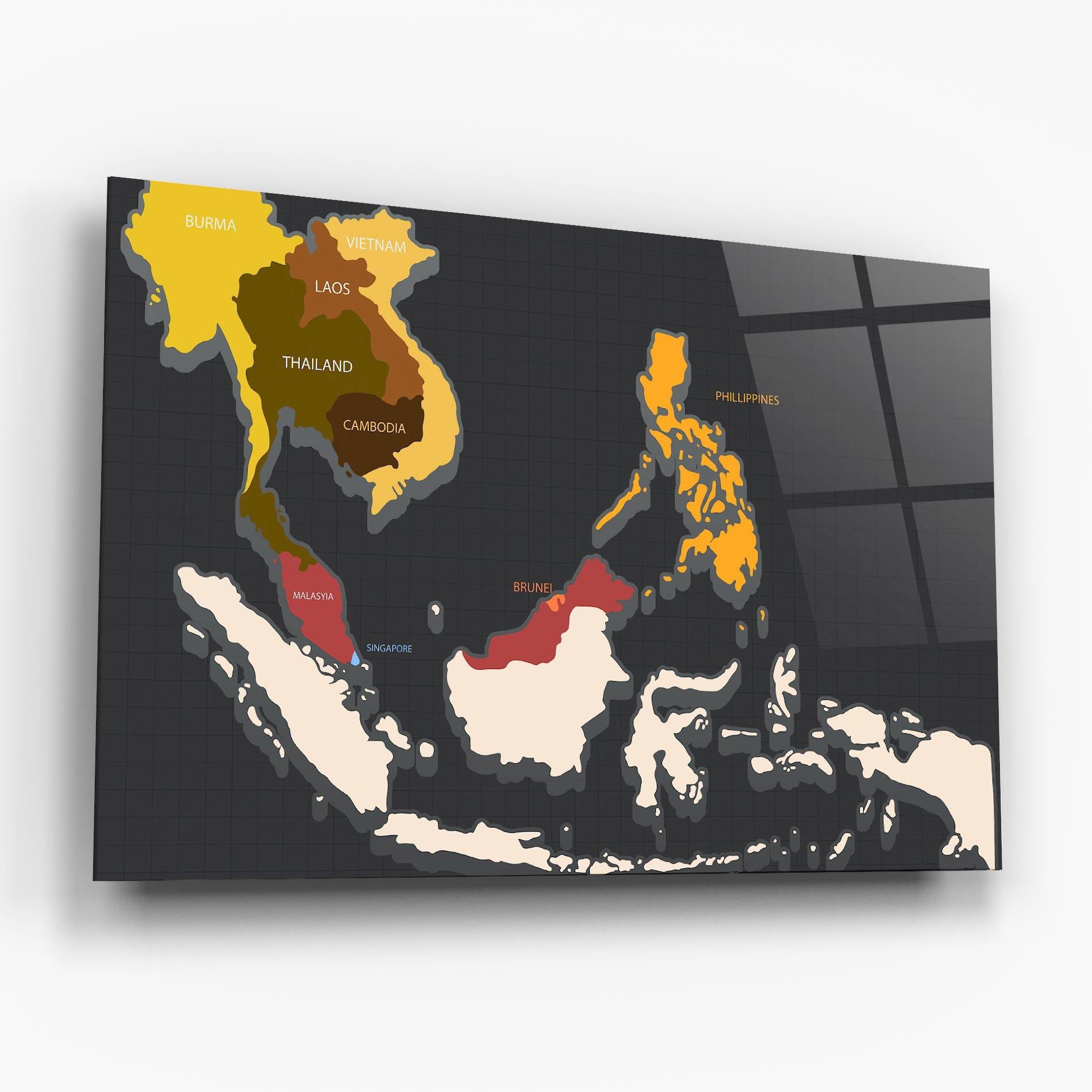 Üvegkép Cream Map mockup 6