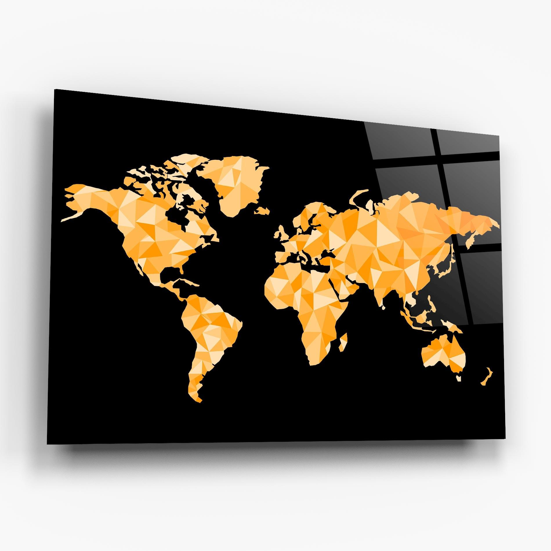 Üvegkép Orange World Map mockup 6