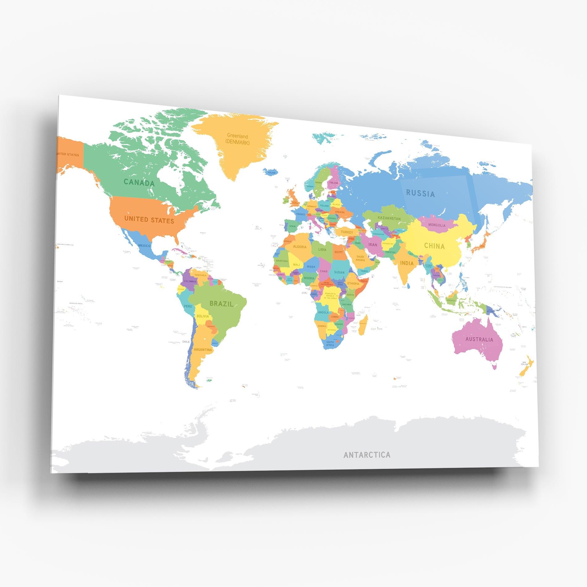 Üvegkép World Map mockup 6