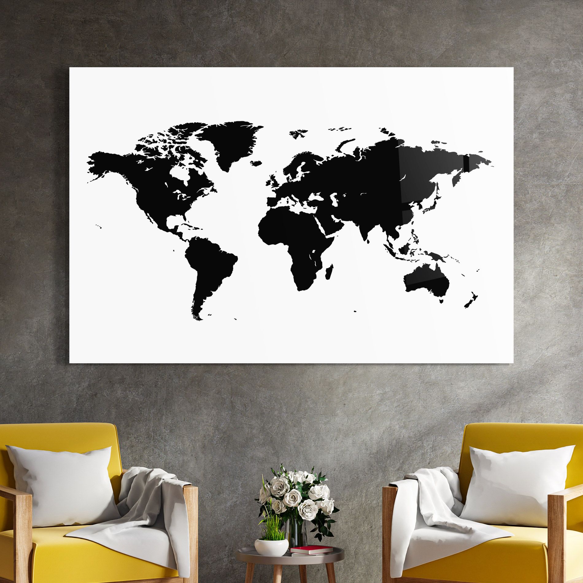 Black World Map mockup 4