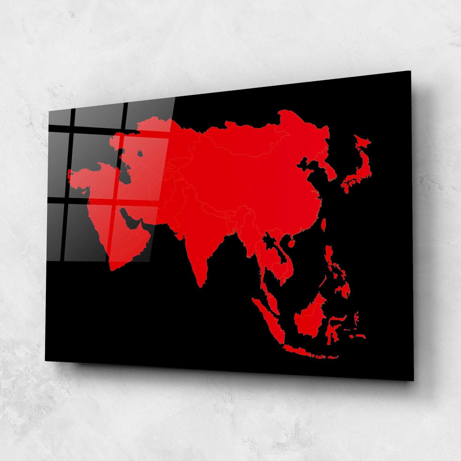 Üvegkép Asia Map mockup 1