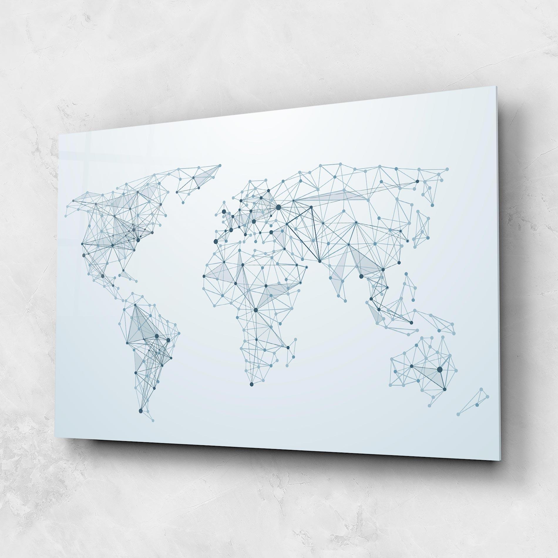 Üvegkép Blue Line Map mockup 1