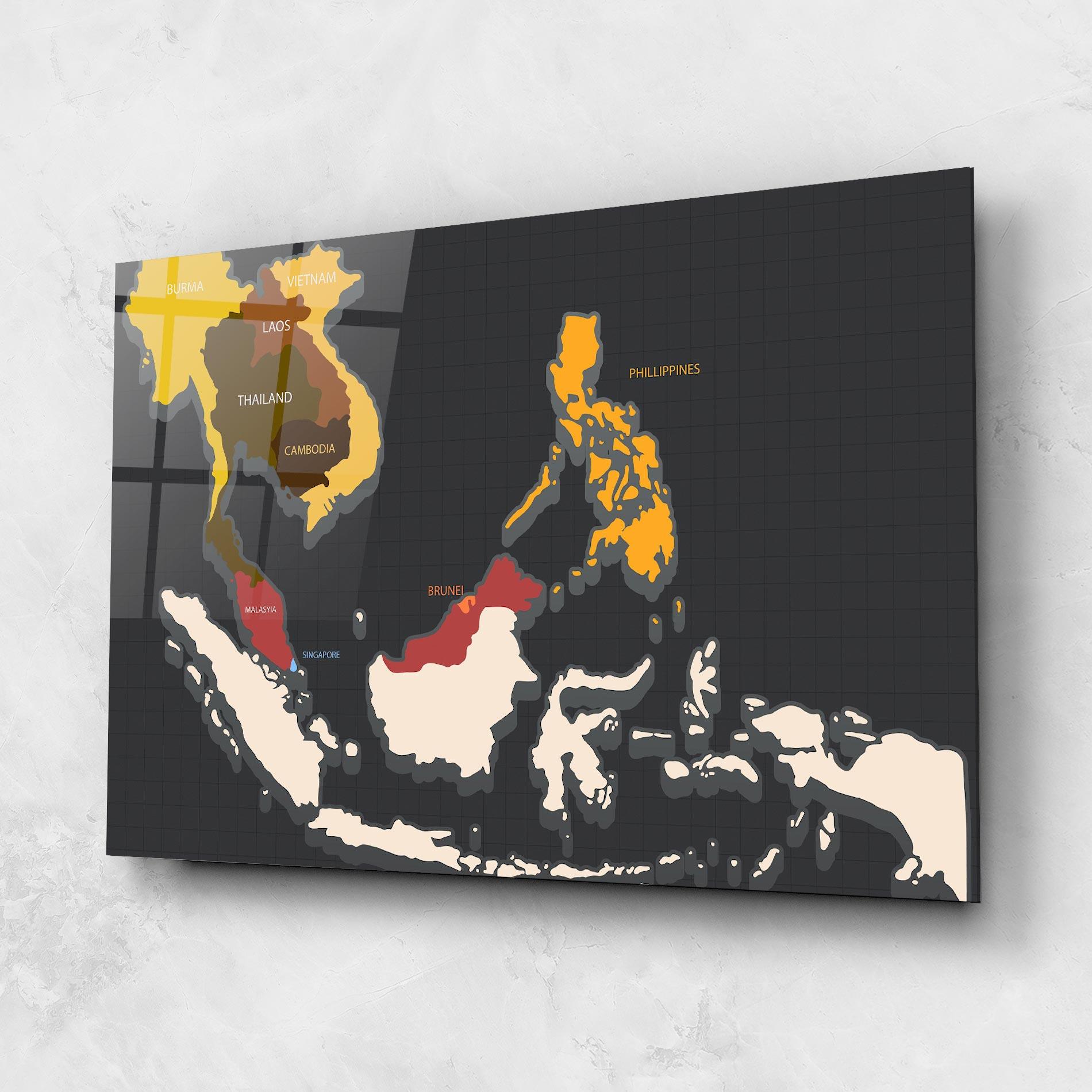 Üvegkép Cream Map mockup 1