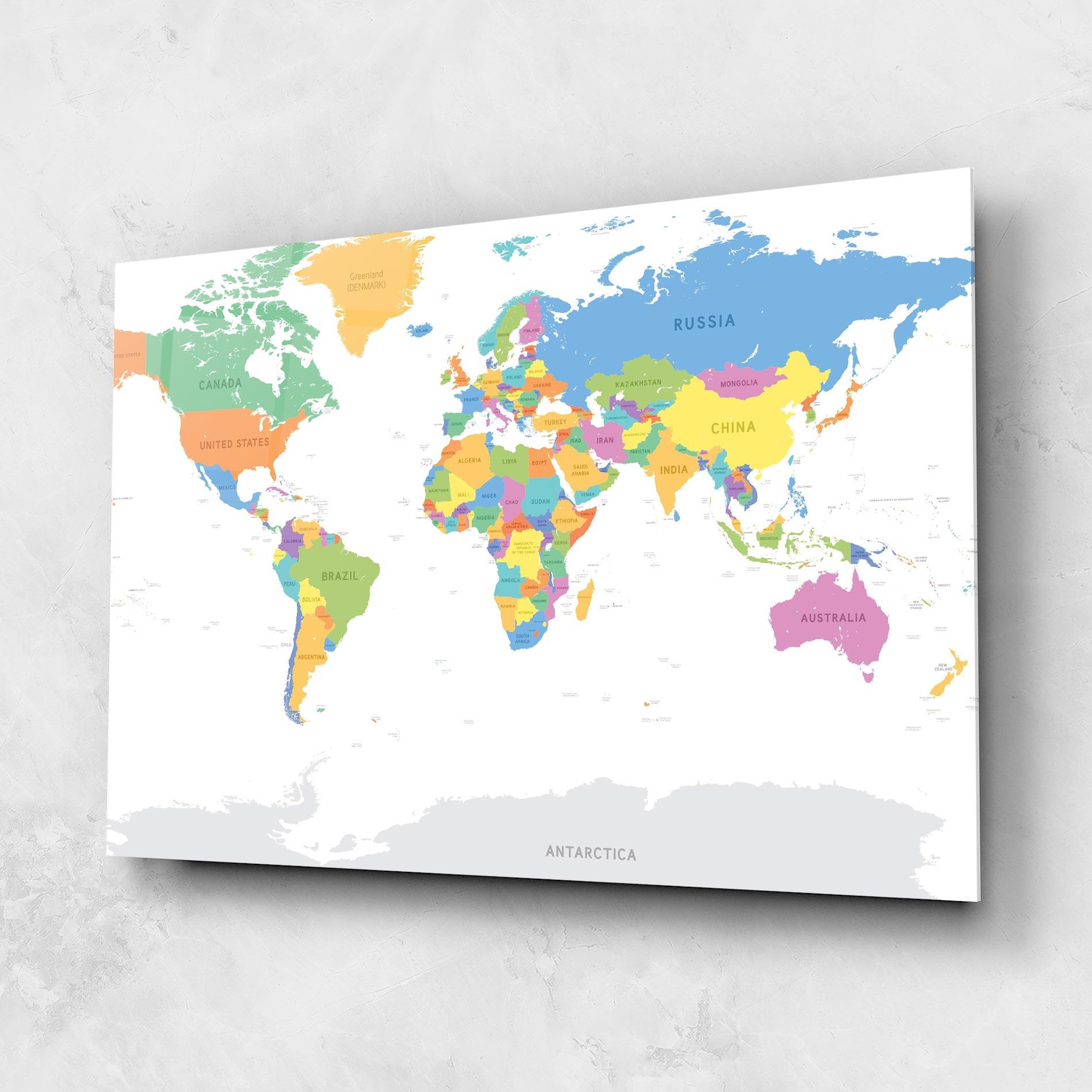 Üvegkép World Map mockup 1