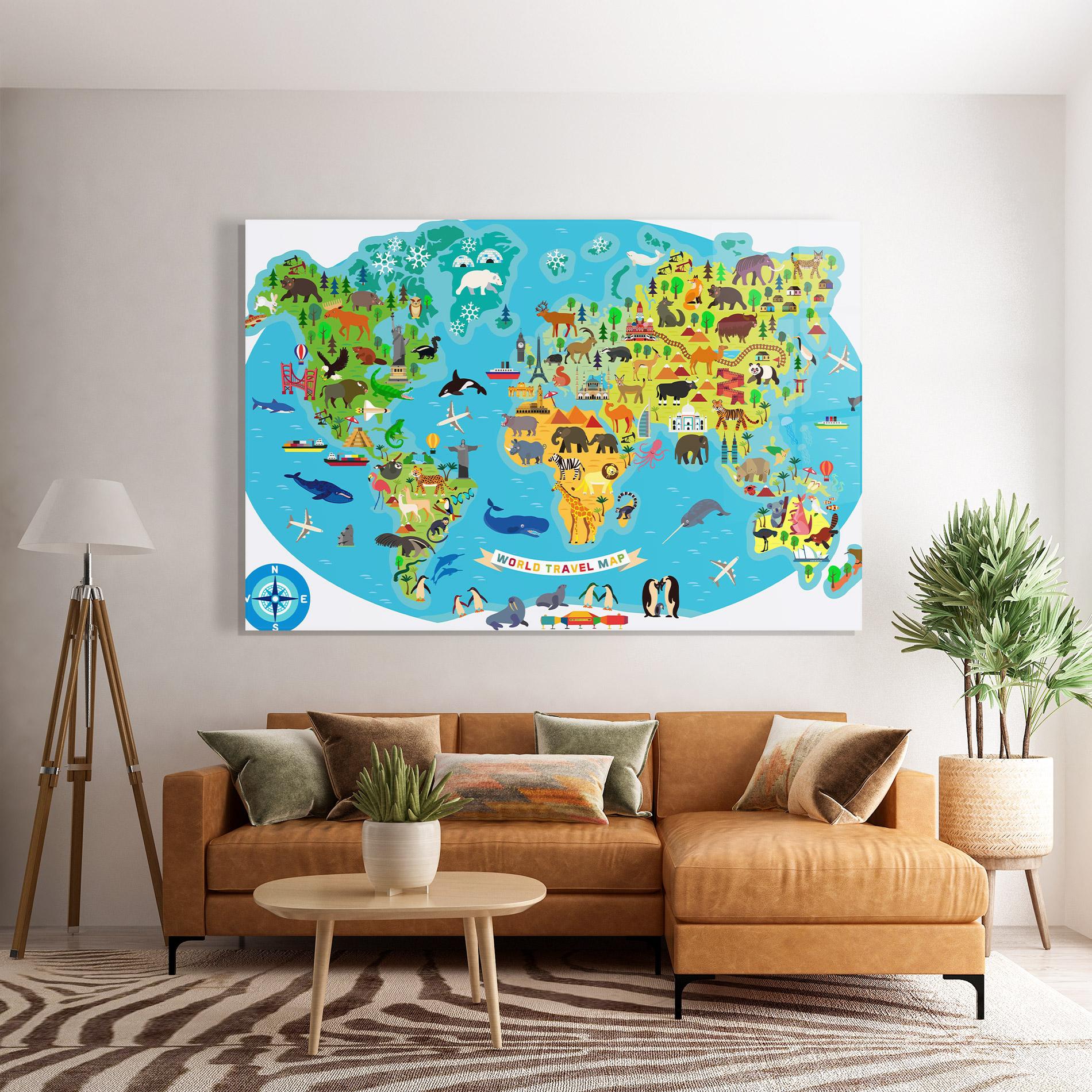 Üvegkép Kids Travel Map mockup 7