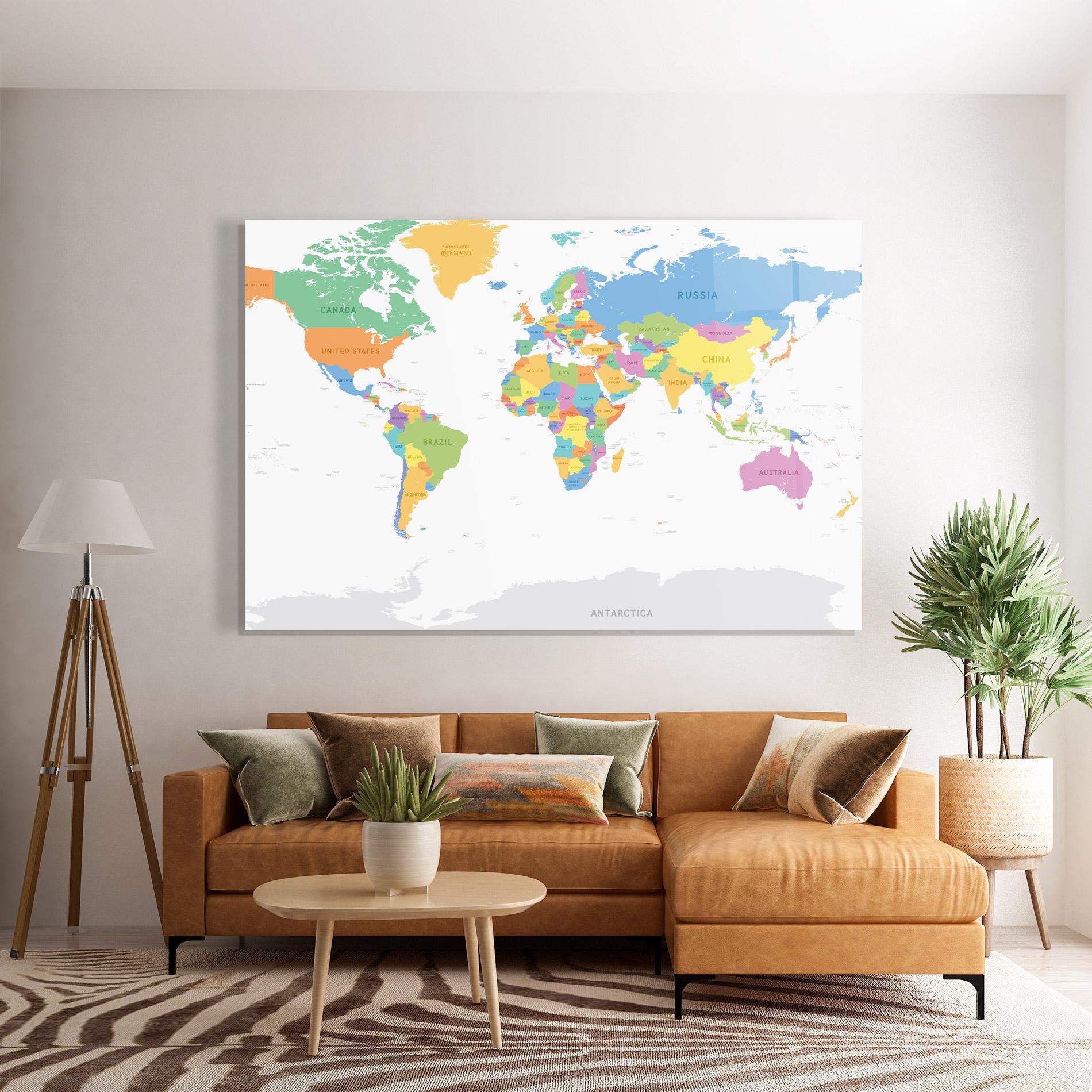 Üvegkép World Map mockup 7