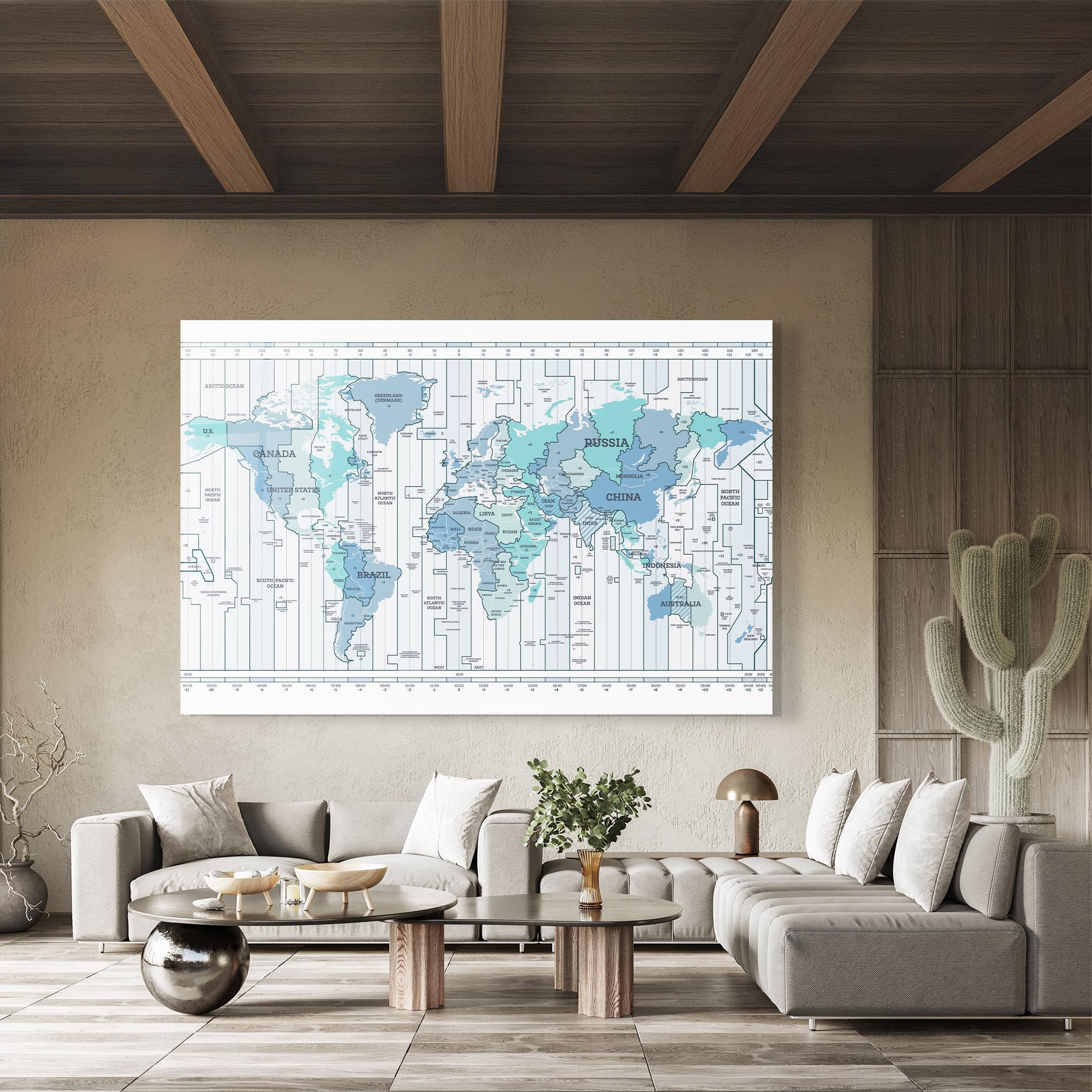 Üvegkép Blue Green Map mockup 8