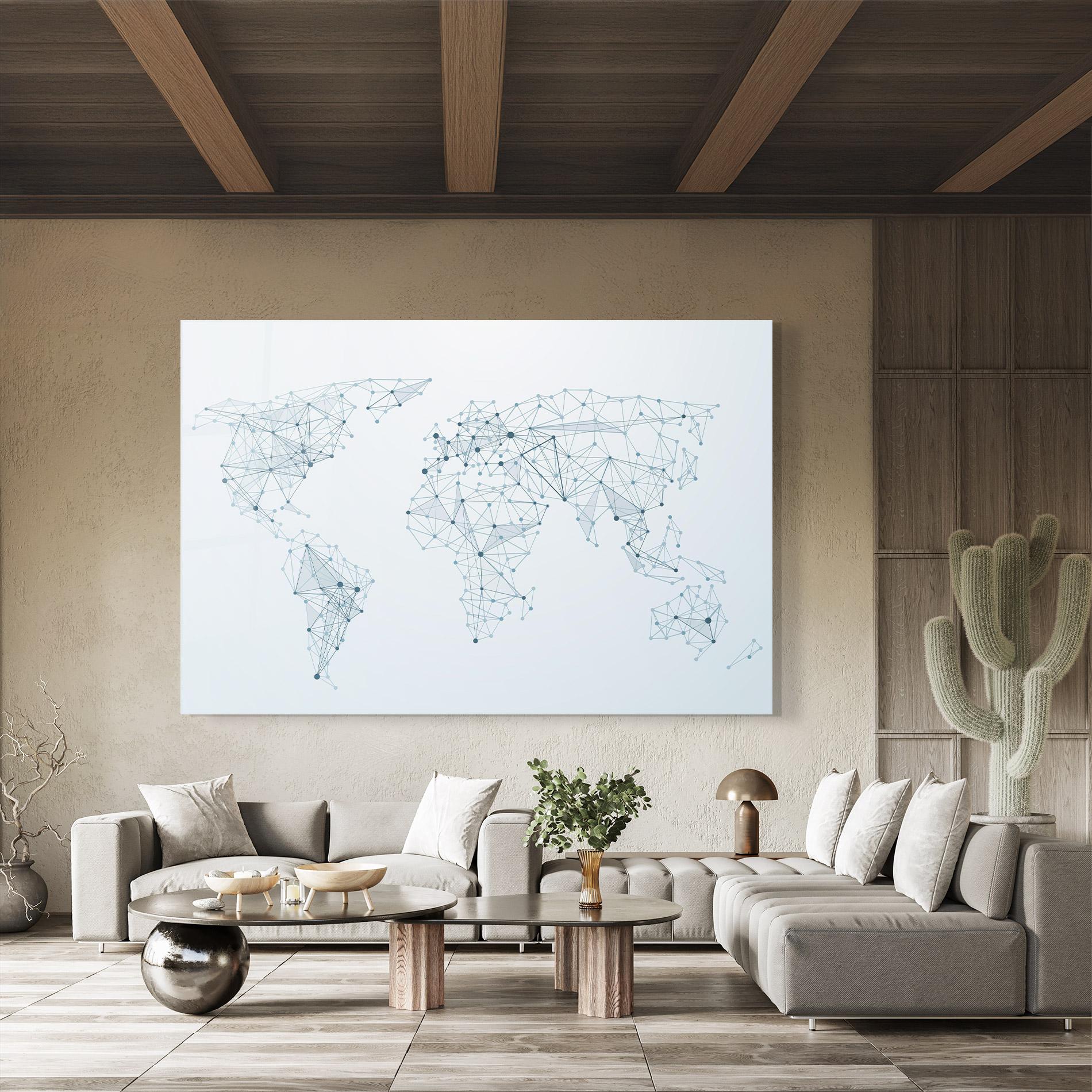 Üvegkép Blue Line Map mockup 8